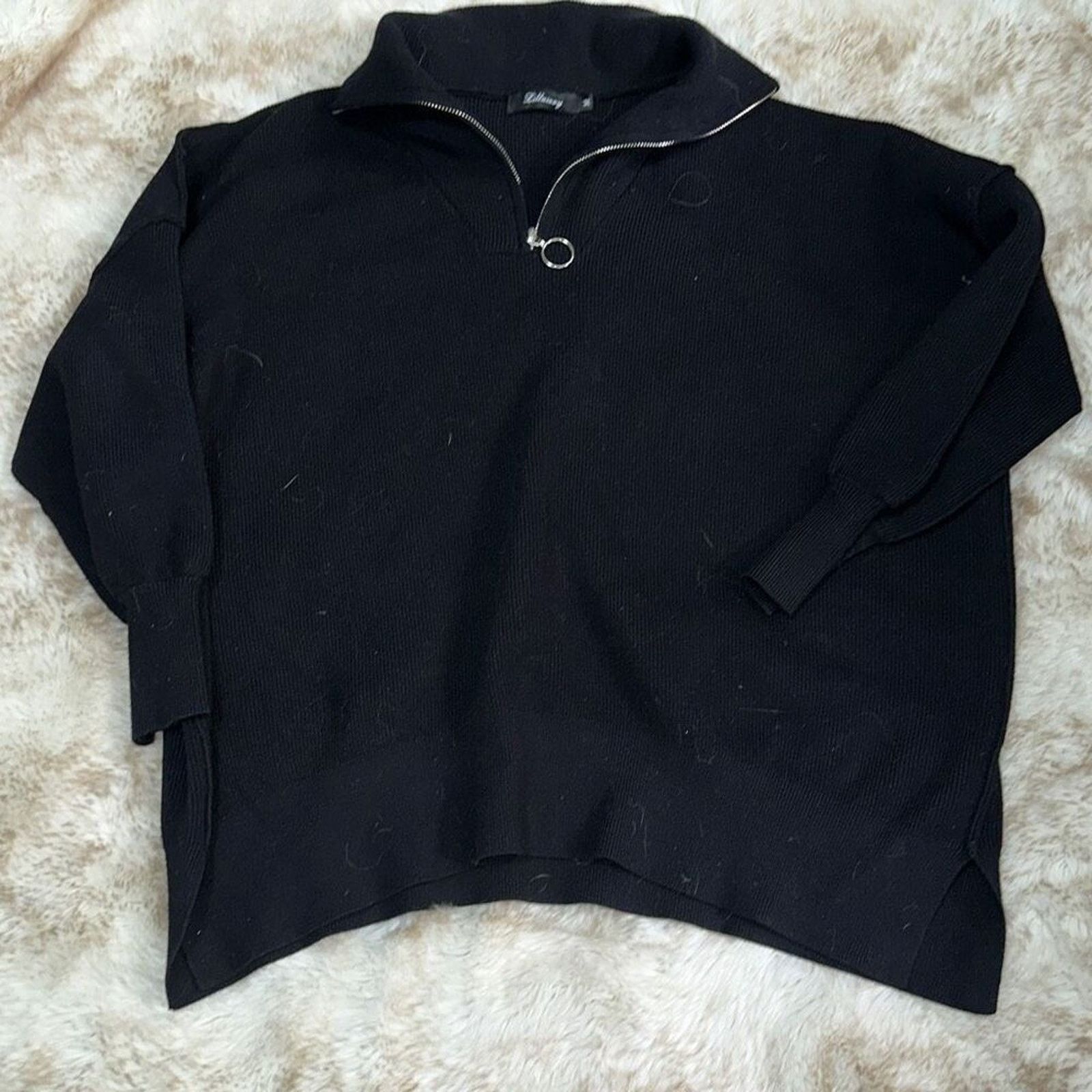 Other Amazon Essentials Black Knit Quarter-Zip Sweater | Sz M Size M / US 6-8 / IT 42-44 - 2 Thumbnail