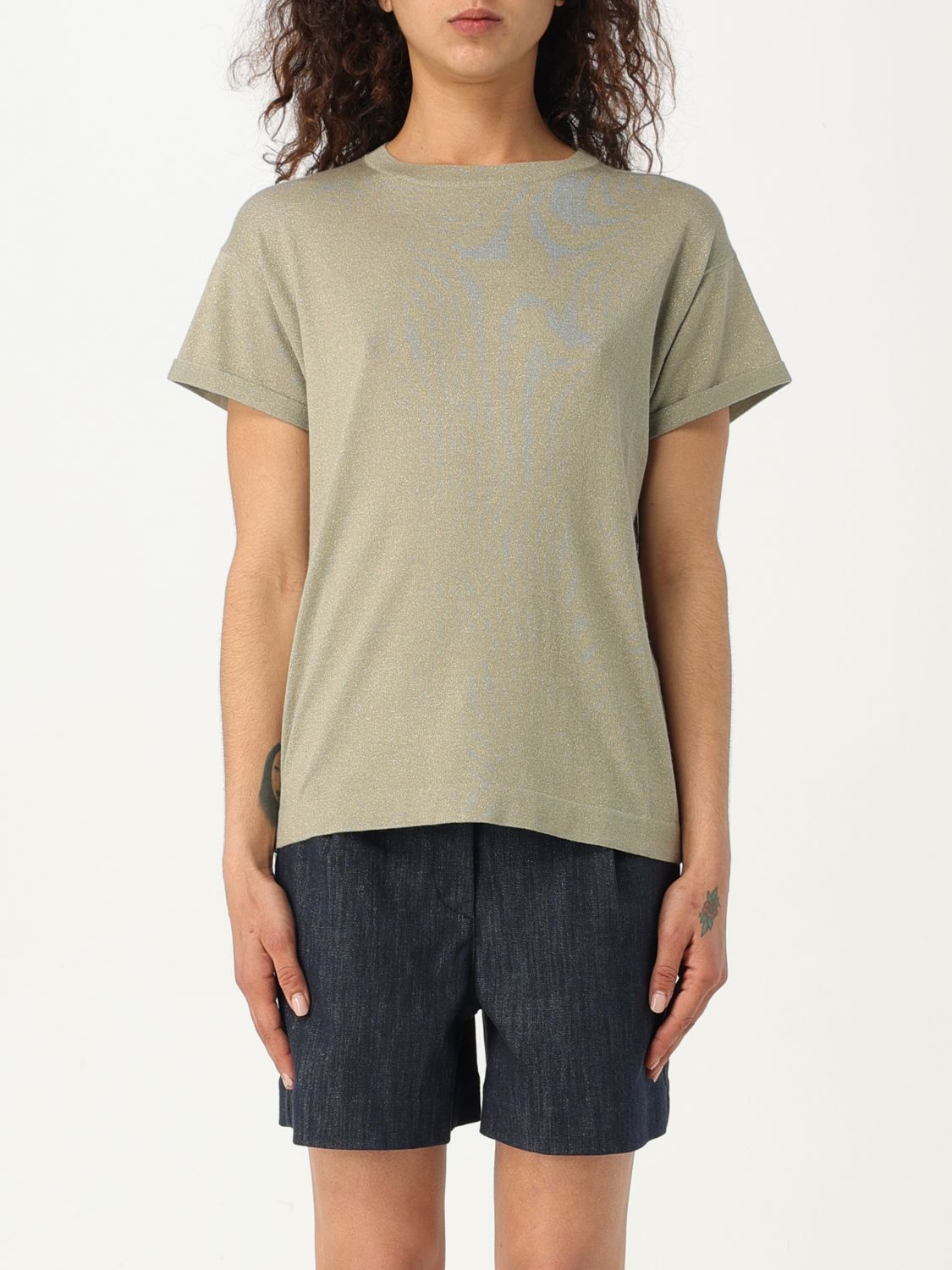 image of Brunello Cucinelli T-Shirt Woman Green, Women's (Size XS)