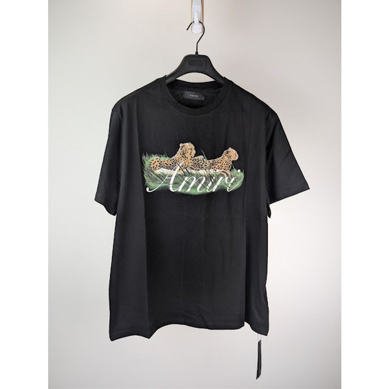 Amiri o1rshd1 Cheetah Logo-Print Cotton T-Shirt in Black Size US XXL / EU 58 / 5 - 1 Thumbnail