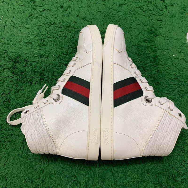 Gucci Gucci White Leather Stylish High Top Sneakers Size US 8.5 / EU 41-42 - 7 Thumbnail