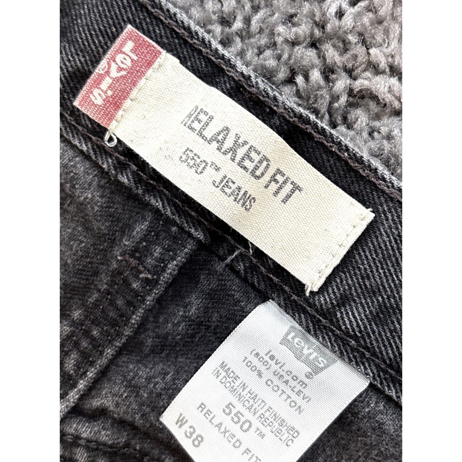 Levi's VINTAGE Levi's 550 Jeans Mens 38x30 Black Relaxed Baggy Denim 90s Grunge Straight USA Mens Size US 38 / EU 54 - 5 Thumbnail