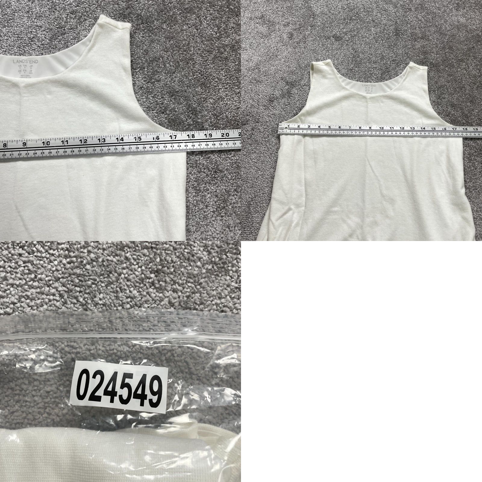 Lands' End VINTAGE Lands' End Women's Tank Top Small White Sleeveless Casual Summer Basic Knit Size S / US 4 / IT 40 - 8 Thumbnail