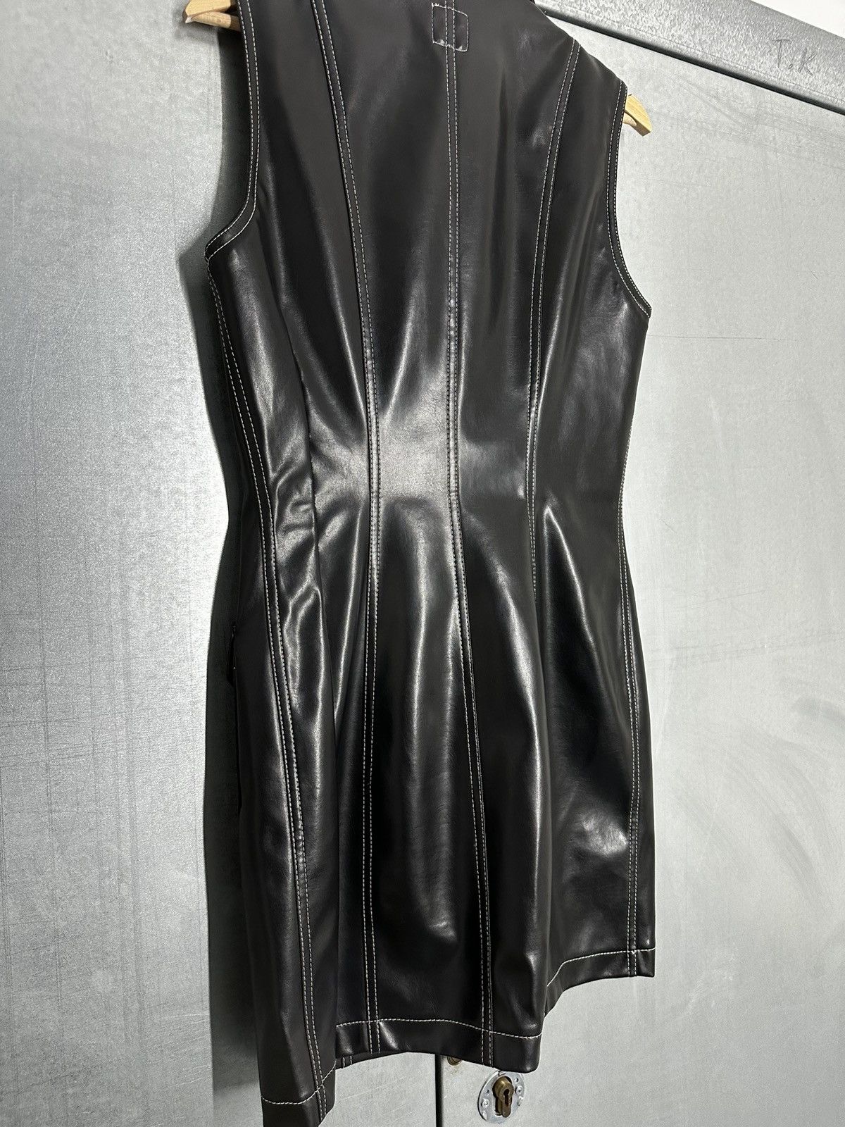 Moschino Moschino Vegan Leather Mini Dress Size XL / US 12-14 / IT 48-50 - 10 Thumbnail