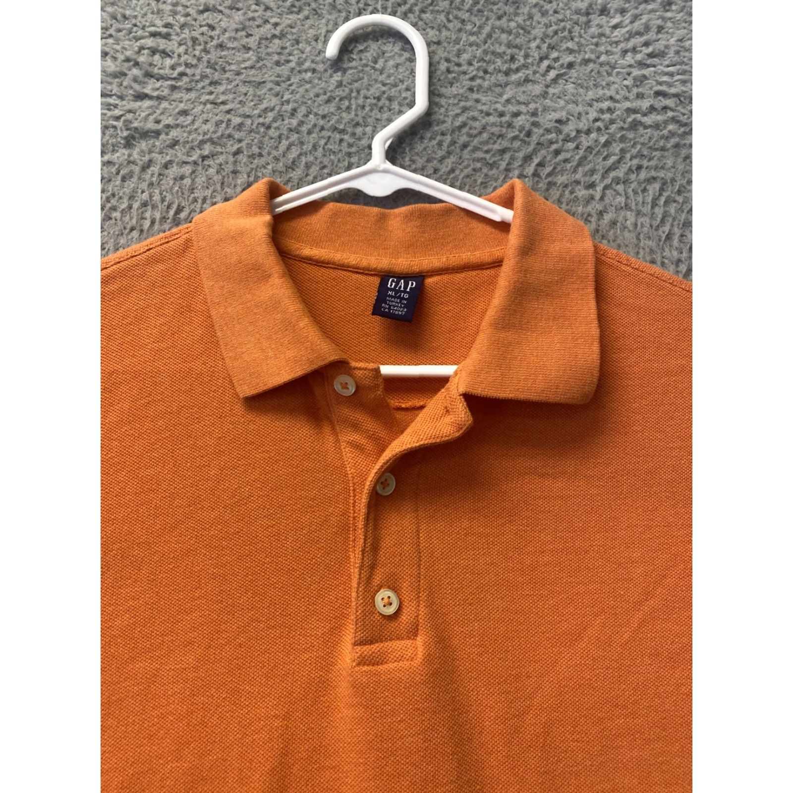 Gap Gap Mens Sz XL Orange Solid Short Sleeve Polo Shirt 112-9 Size US XL / EU 56 / 4 - 2 Thumbnail