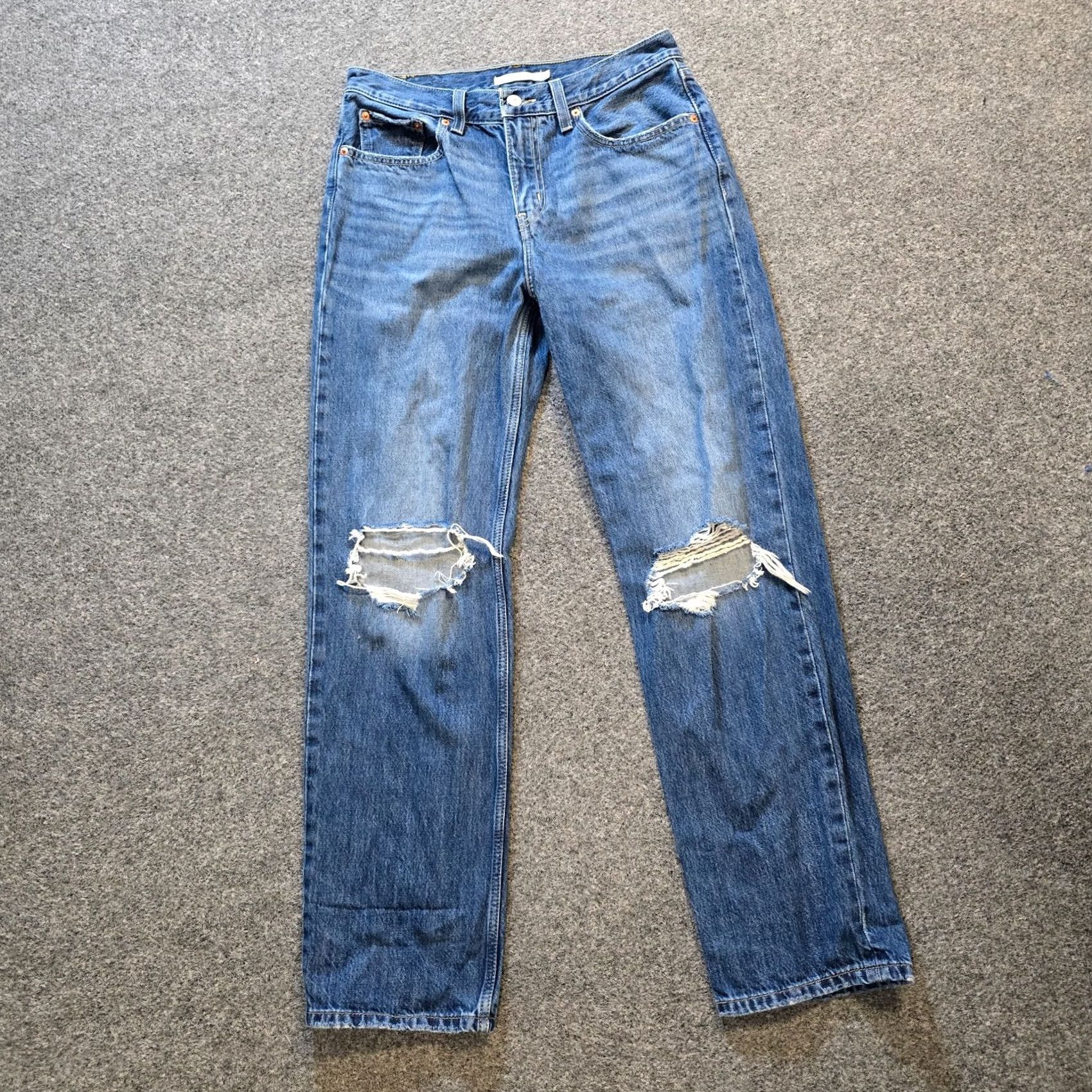 Levi's Levi's Jeans Womens Size 27 Blue Low Pro Straight Leg Distressed Casual Capsule Jeans Size 27" / US 4 / IT 40 - 2 Thumbnail