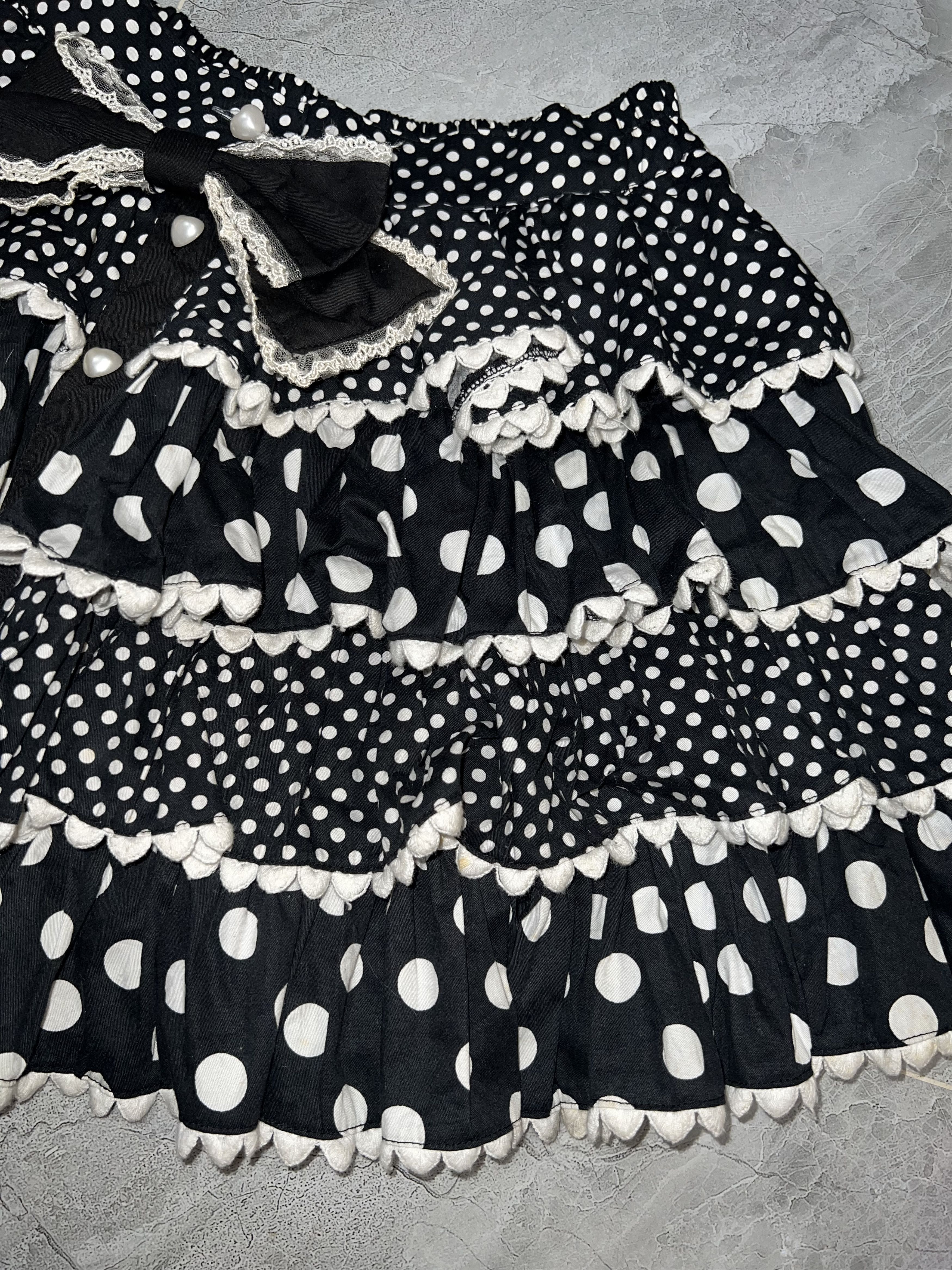 Japanese Brand Bodyline Polka Dot Tiered Mini Skirt 🎹➕ Size 26" / US 2 / IT 38 - 13 Thumbnail