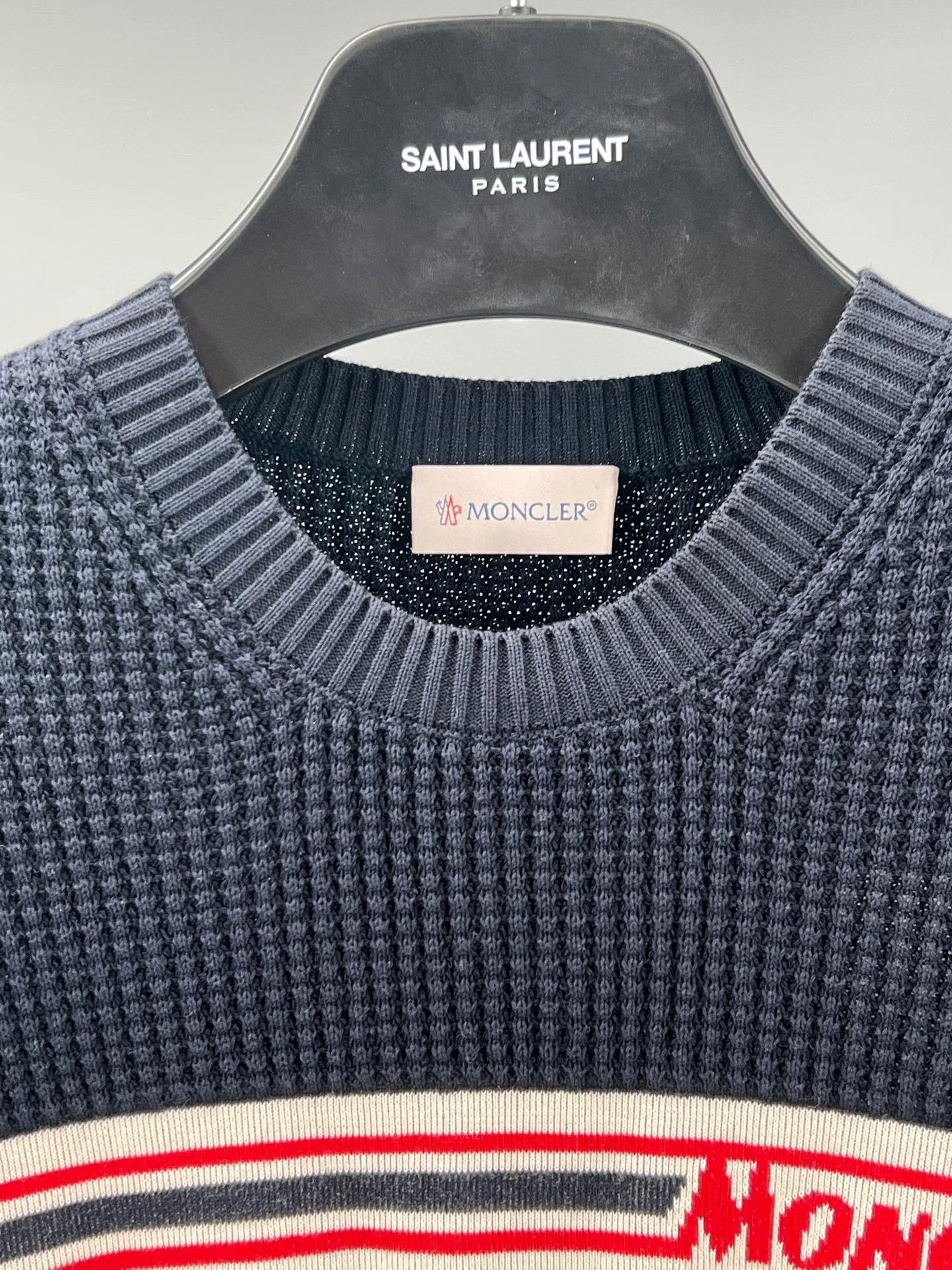 Moncler moncler men's blue cotton crew neck sweater Size US S / EU 44-46 / 1 - 2 Thumbnail
