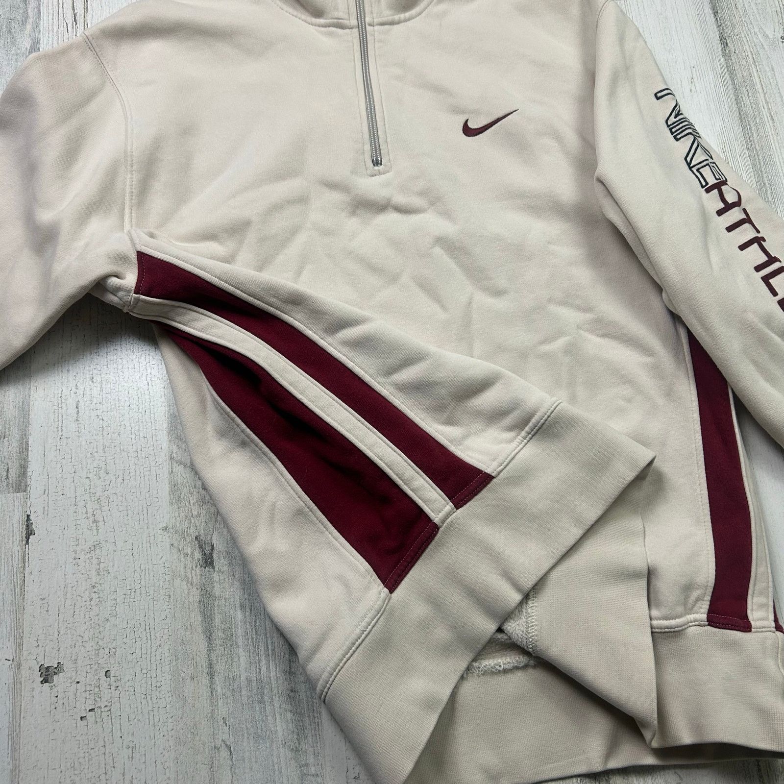 Nike × Vintage Vintage Y2K Nike Athletics pullover 1/4 zip Sweatshirt Size US L / EU 52-54 / 3 - 2 Thumbnail