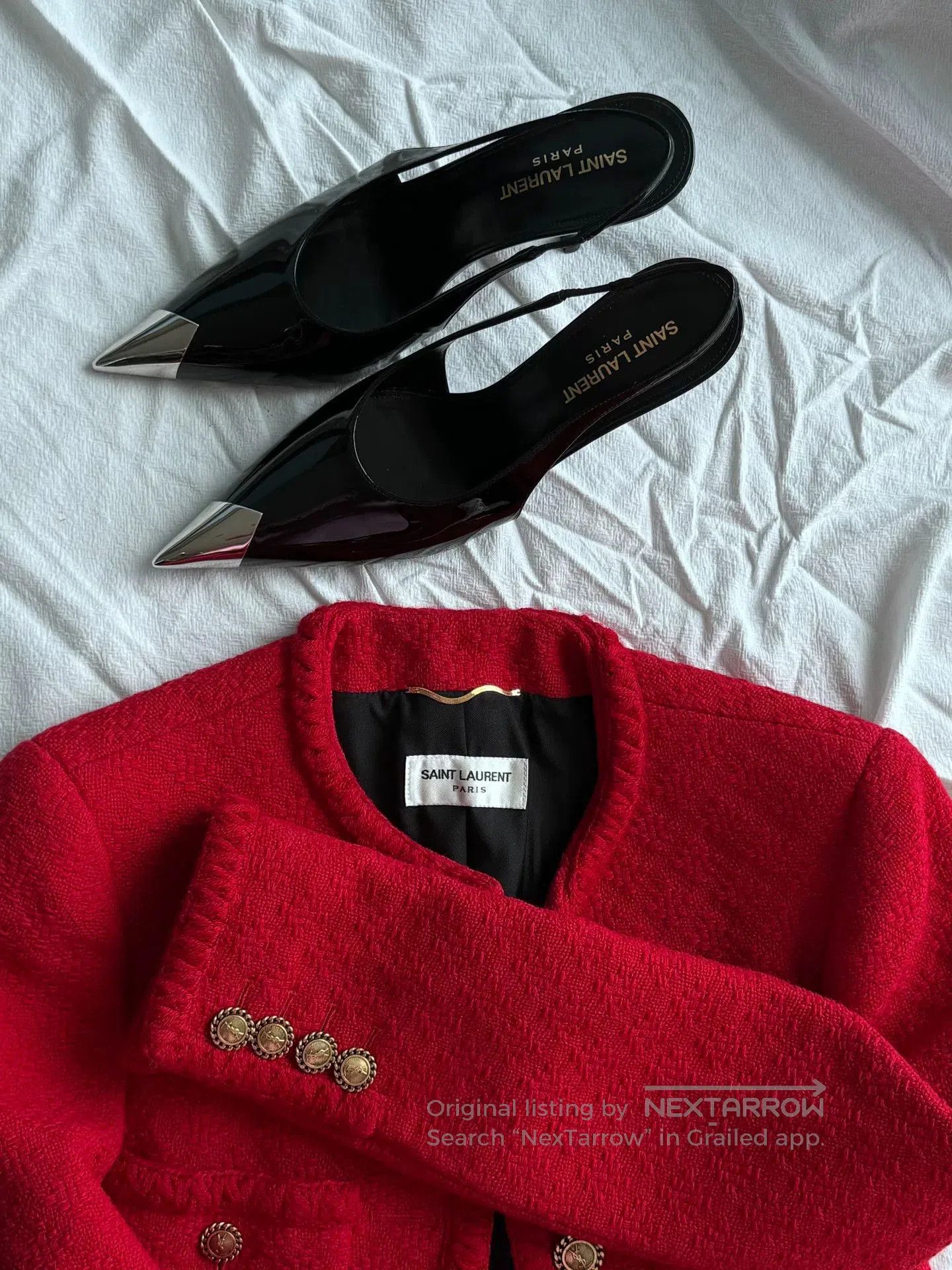 Saint Laurent Paris Saint Laurent Red Jacket. Size XS / US 0-2 / IT 36-38 - 4 Thumbnail