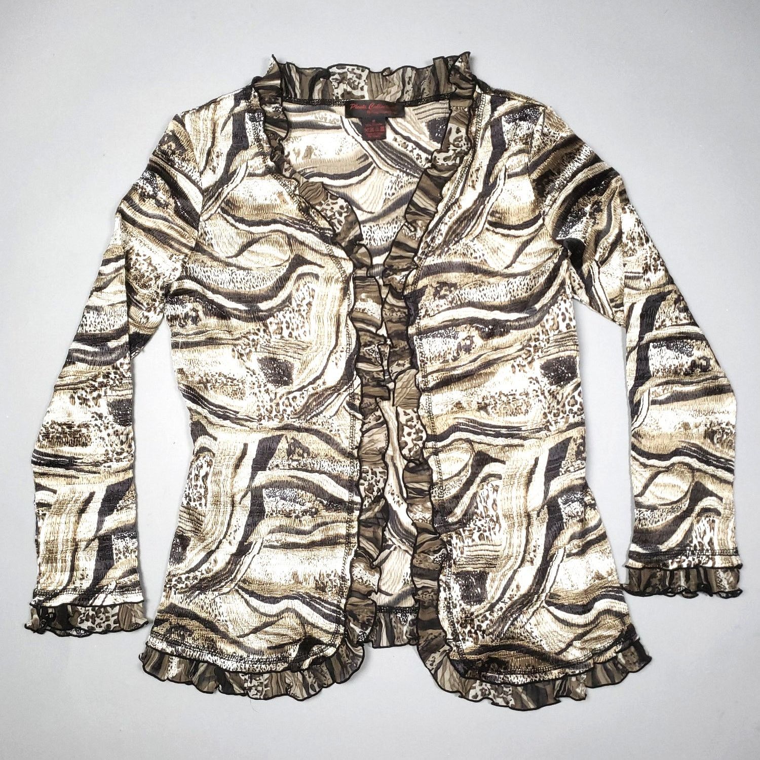 Pleats Please Issey Miyake × Vintage Pleats Collection Sz M Top Blouse Marble Artsy Art Abstract Size M / US 6-8 / IT 42-44 - 2 Thumbnail