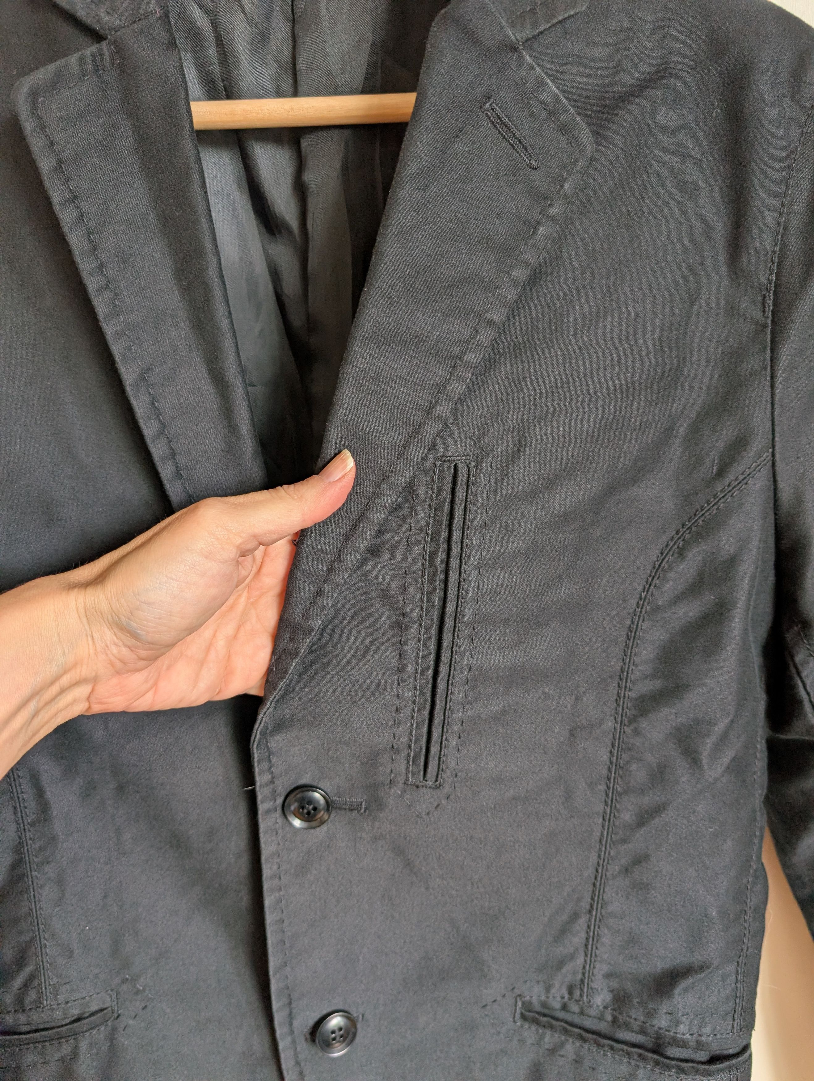 Japanese Brand Grosbec Japanese Black Cotton Blazer — Size M (fits XS-S US) Size 36S - 4 Thumbnail