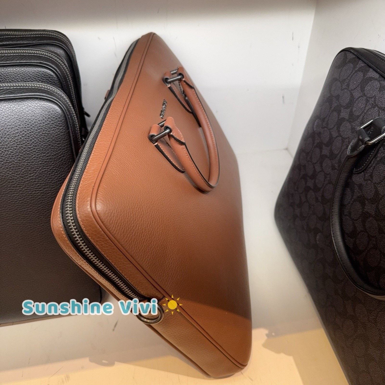 Coach NWT Coach Ethan Large Brief CCF59 Leather Gunmetal/Saddle Size ONE SIZE - 2 Thumbnail