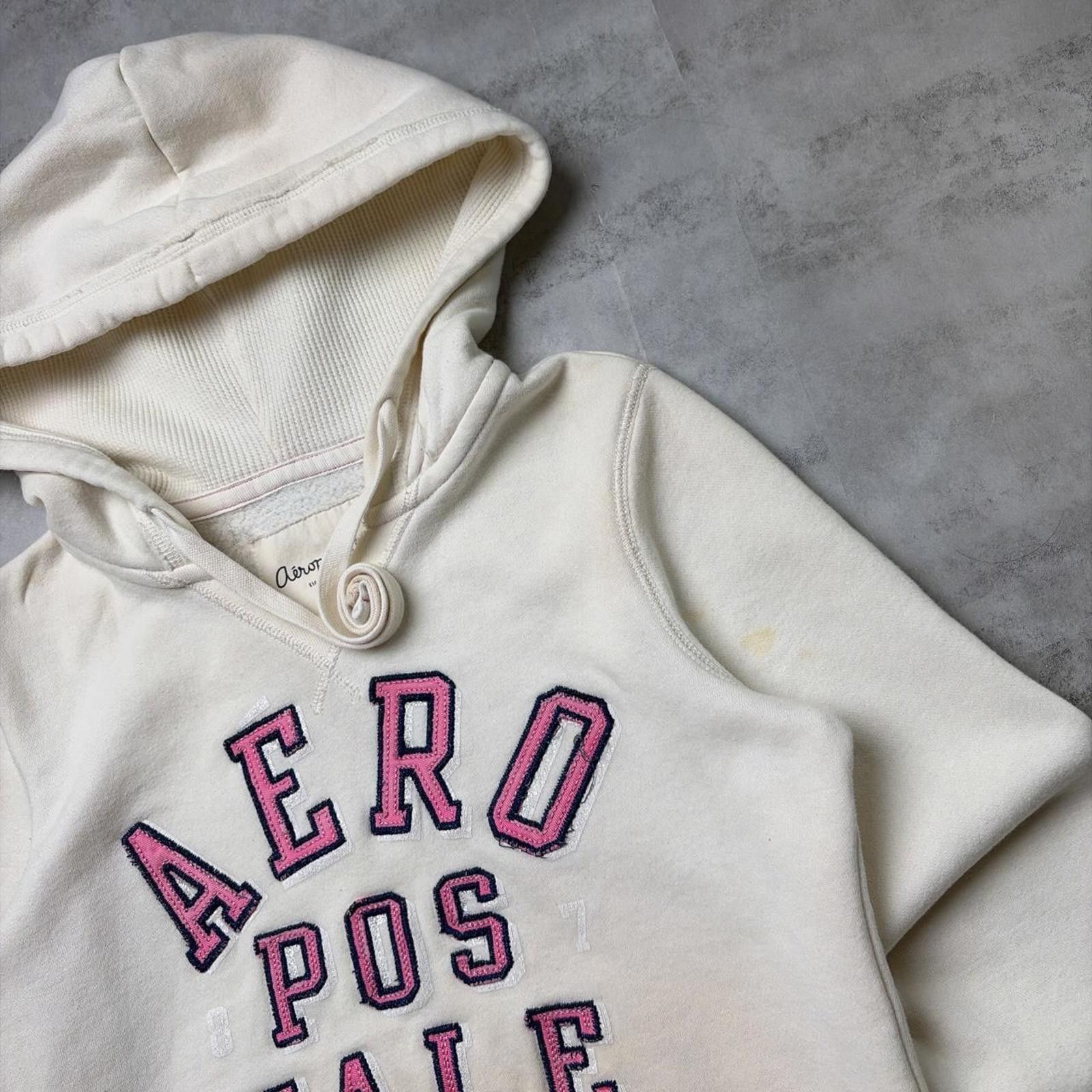 Aeropostale Y2K White Aeropostale Grunge Skater Thermal Hoodie Size S / US 4 / IT 40 - 6 Thumbnail