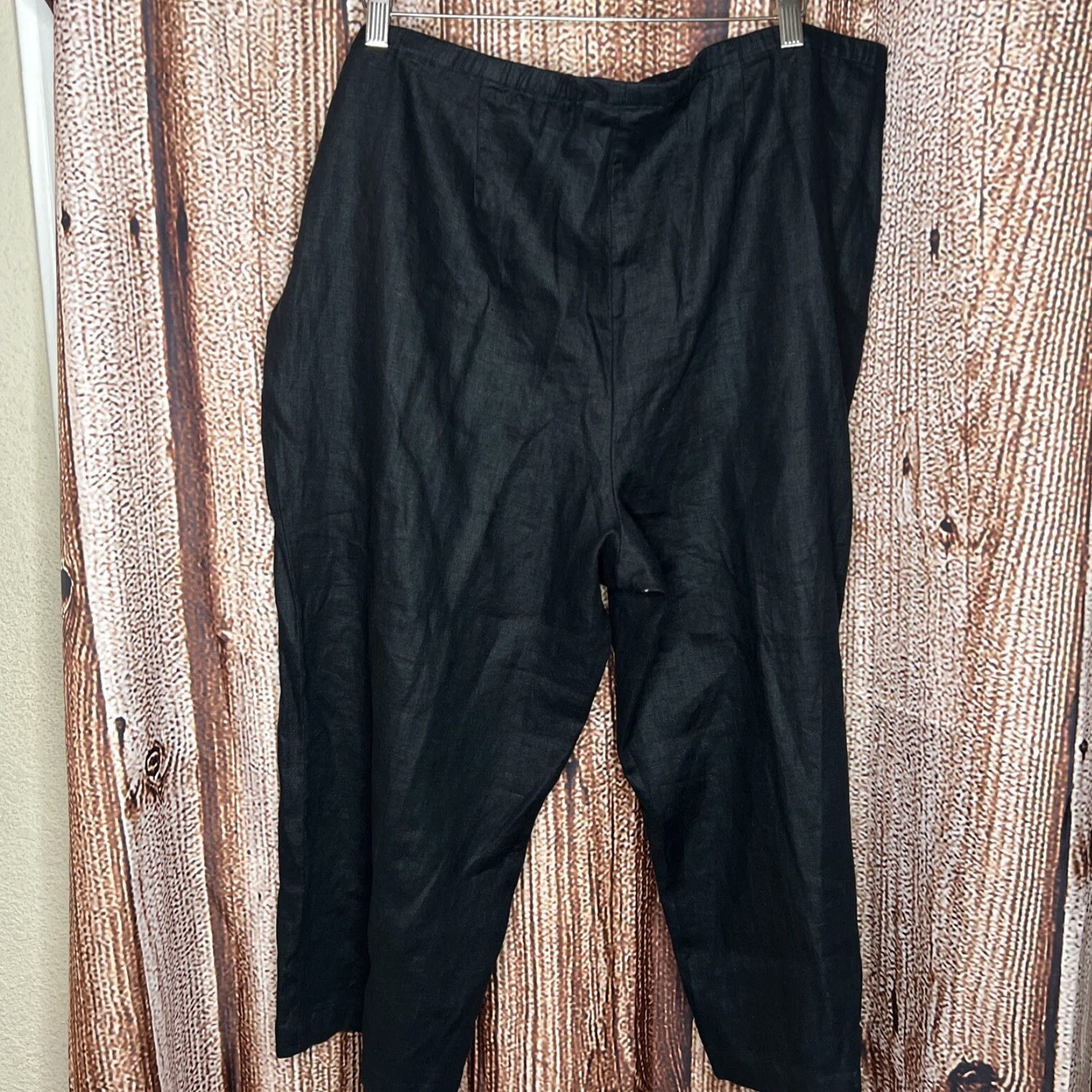 JM Collection JM Collection Linen Pants Womens 18W Black Straight Leg Size 40" / US 18 - 3 Thumbnail
