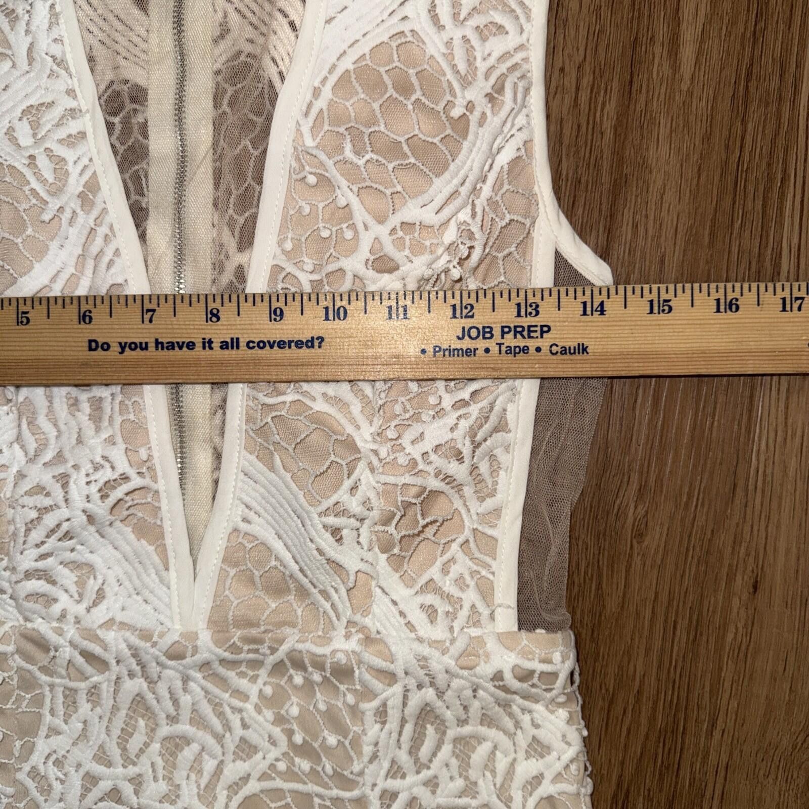 Other Here Comes the Sun Crochet Lace Midi Dress White Nude Fitted Size S / US 4 / IT 40 - 7 Thumbnail