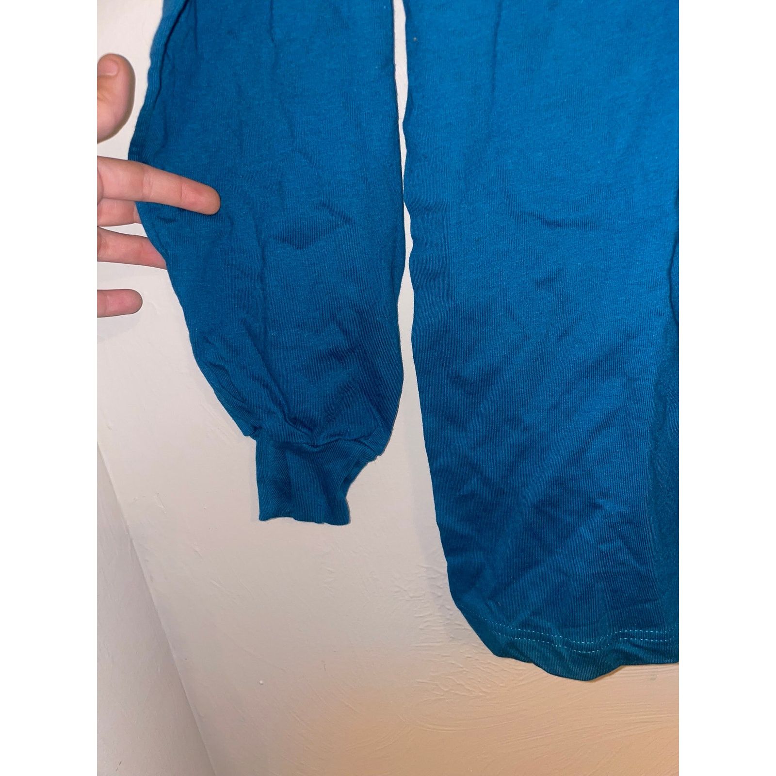 Vintage Vintage Blue Blank Long Sleeve Shirt Tee VTG 90s Large L Size US L / EU 52-54 / 3 - 4 Thumbnail