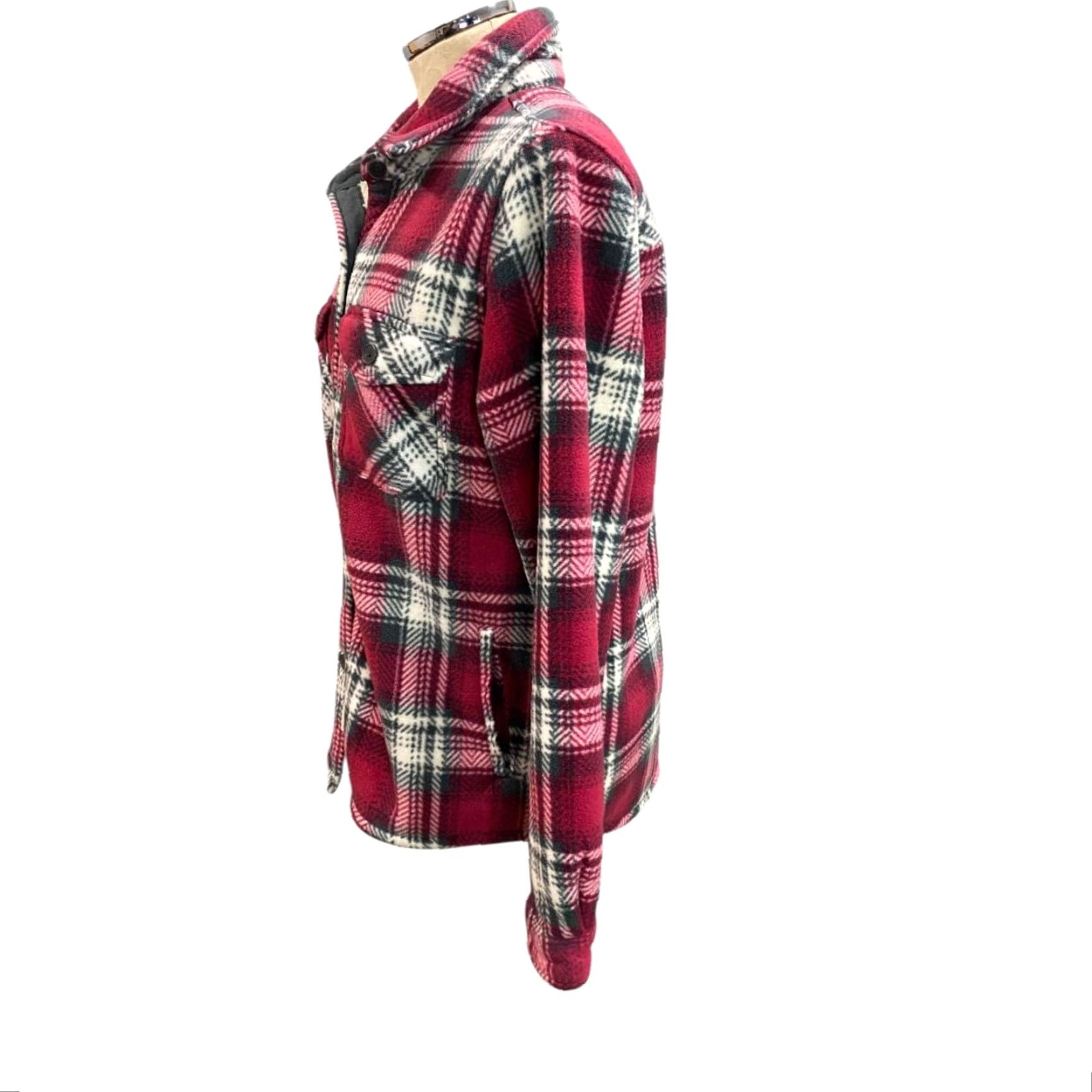 Vintage VINTAGE Soho Threads Womens Shacket Size M Sherpa Lined Fleece Red Plaid Jacket Size M / US 6-8 / IT 42-44 - 4 Thumbnail