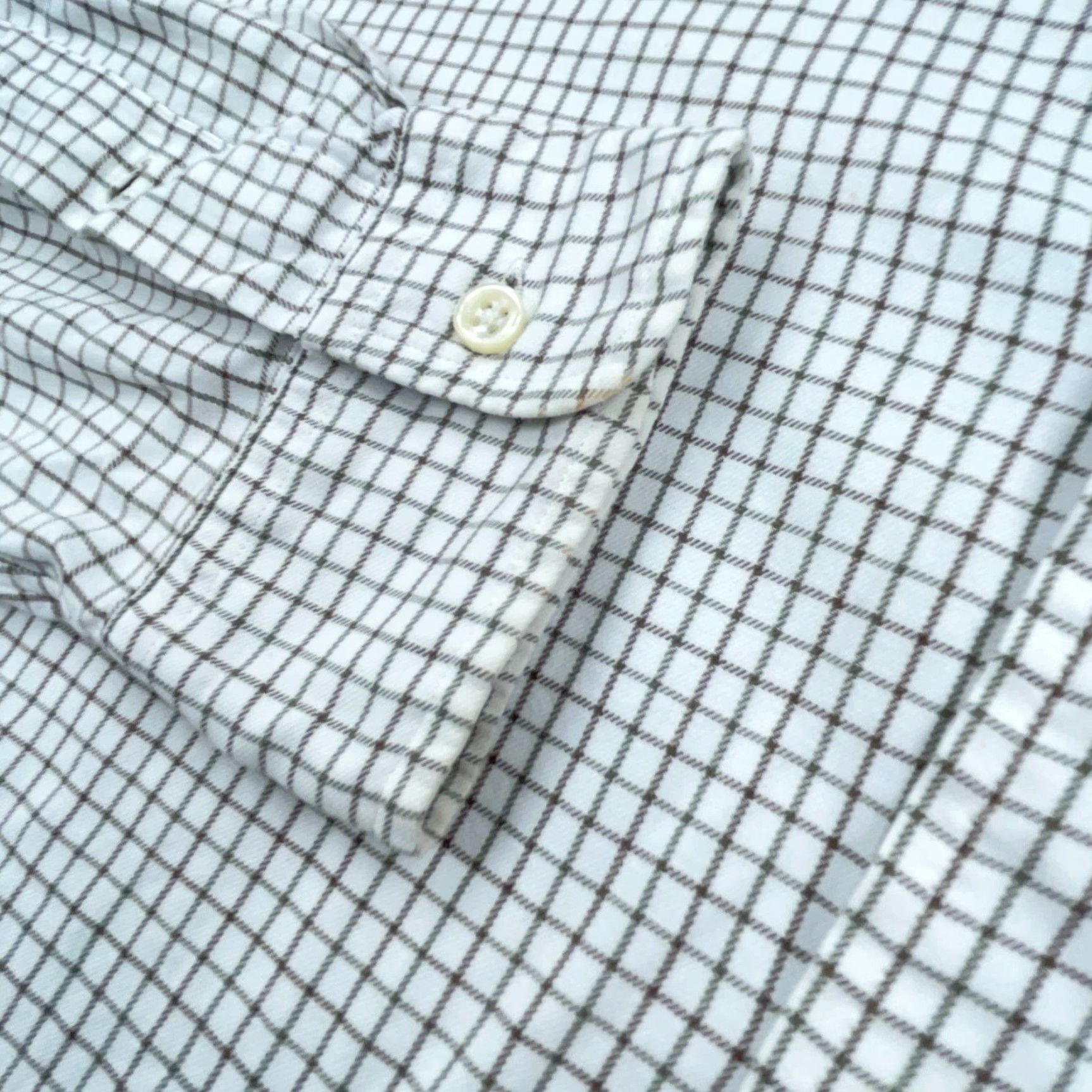 Ralph Lauren Ralph Lauren Shirt Men Large White Brown Button Up Classic Fit Grid Check Dress Mens Size 46R - 6 Thumbnail