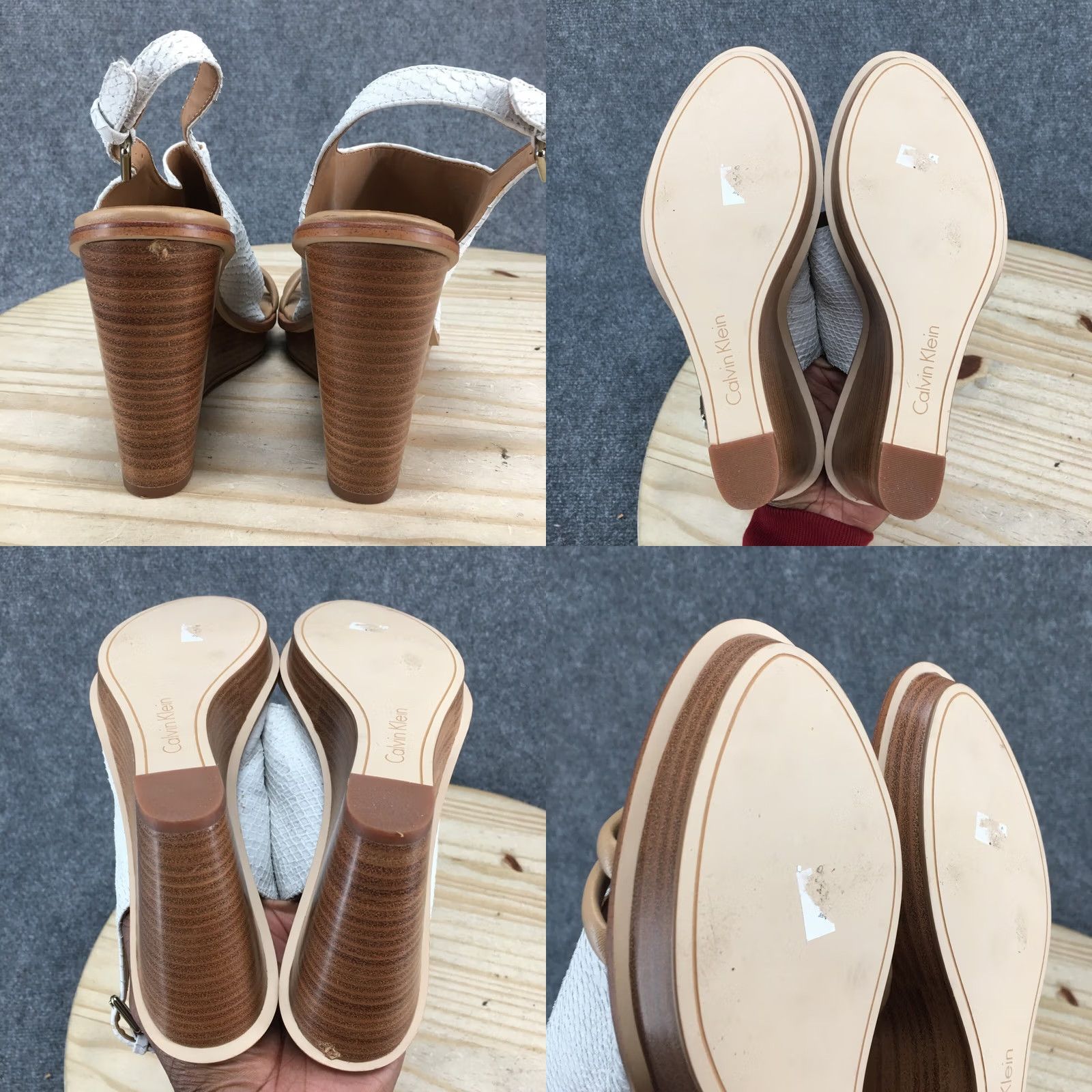 Calvin Klein Calvin Klein Sandals Womens 9 M Prina Slingback White Wedge Heels Comfort Casual Size US 9 / IT 39 - 8 Thumbnail