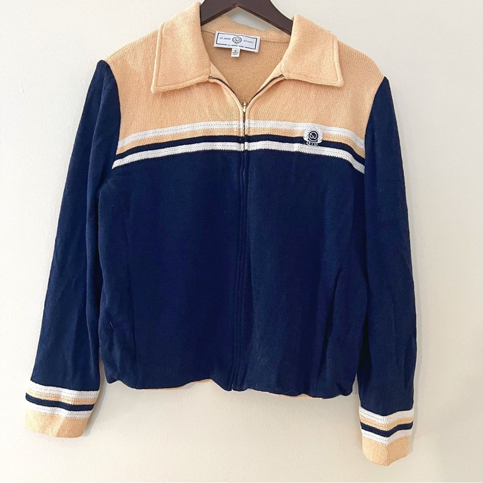 St. John ST. JOHN Santana Knit Pastel Colorblock Full Zip Jacket Size M / US 6-8 / IT 42-44 - 1 Thumbnail