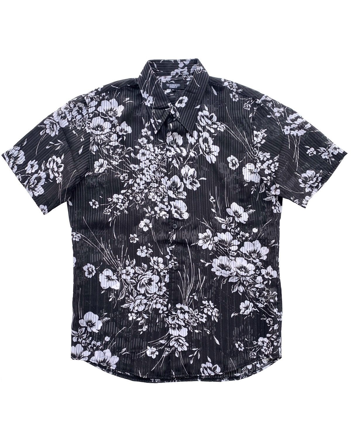 image of If Six Was Nine x Tornado Mart See Thru Mesh Top Button Shirt in Black, Men's (Size Large)