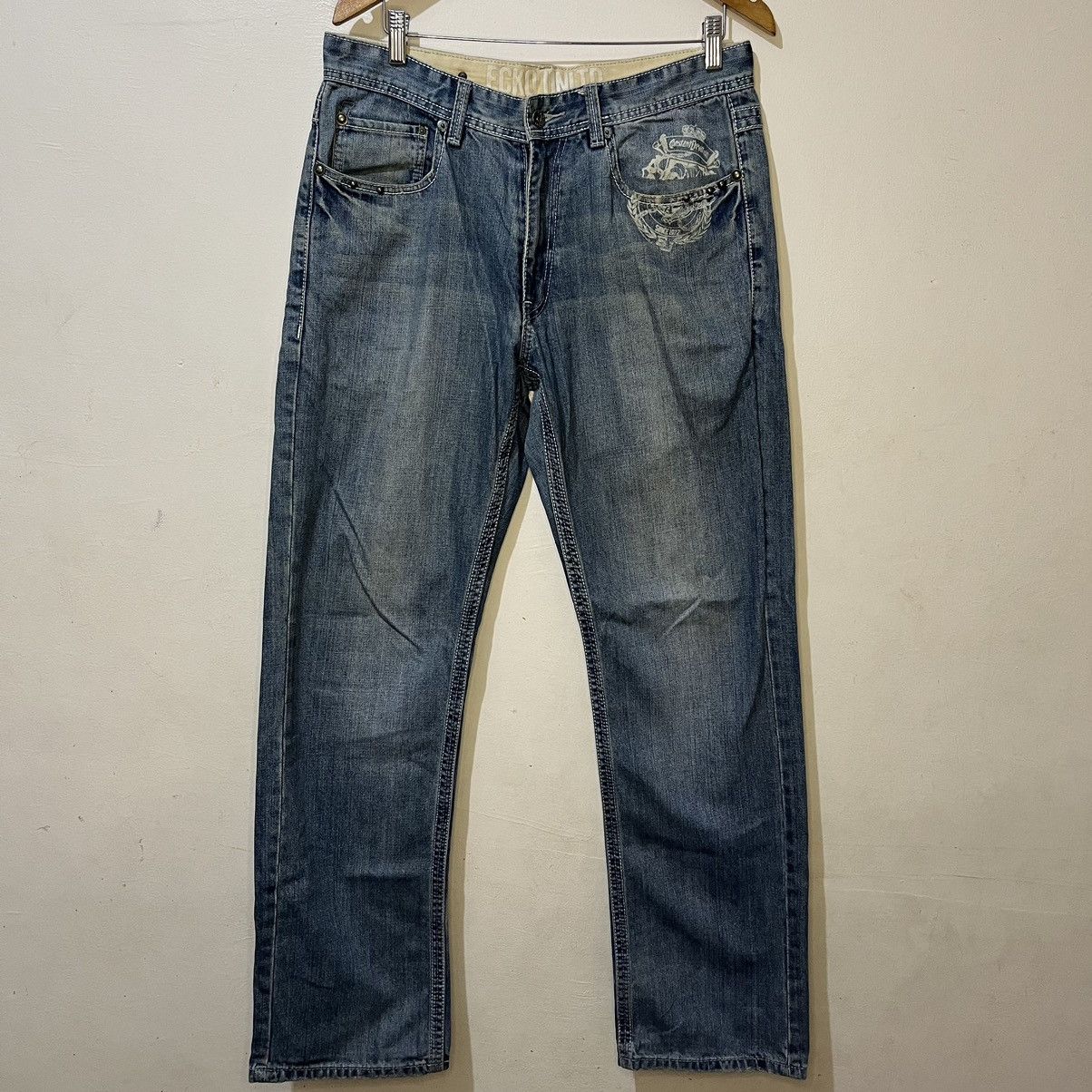 Ecko Unltd. 2000's Ecko Unltd. "Just Salvation" Baggy Denim Pants Size US 35 - 1 Thumbnail