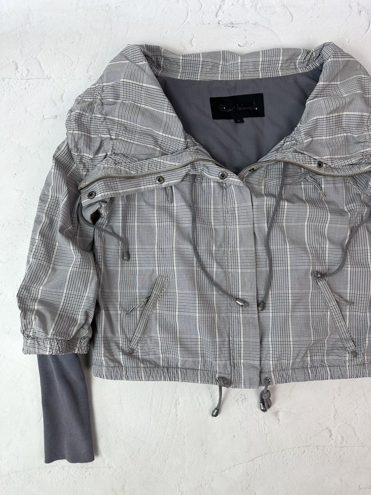 Vintage Vintage Check High Neck Women’s Zip Relaxed Jacket Size XL / US 12-14 / IT 48-50 - 3 Thumbnail