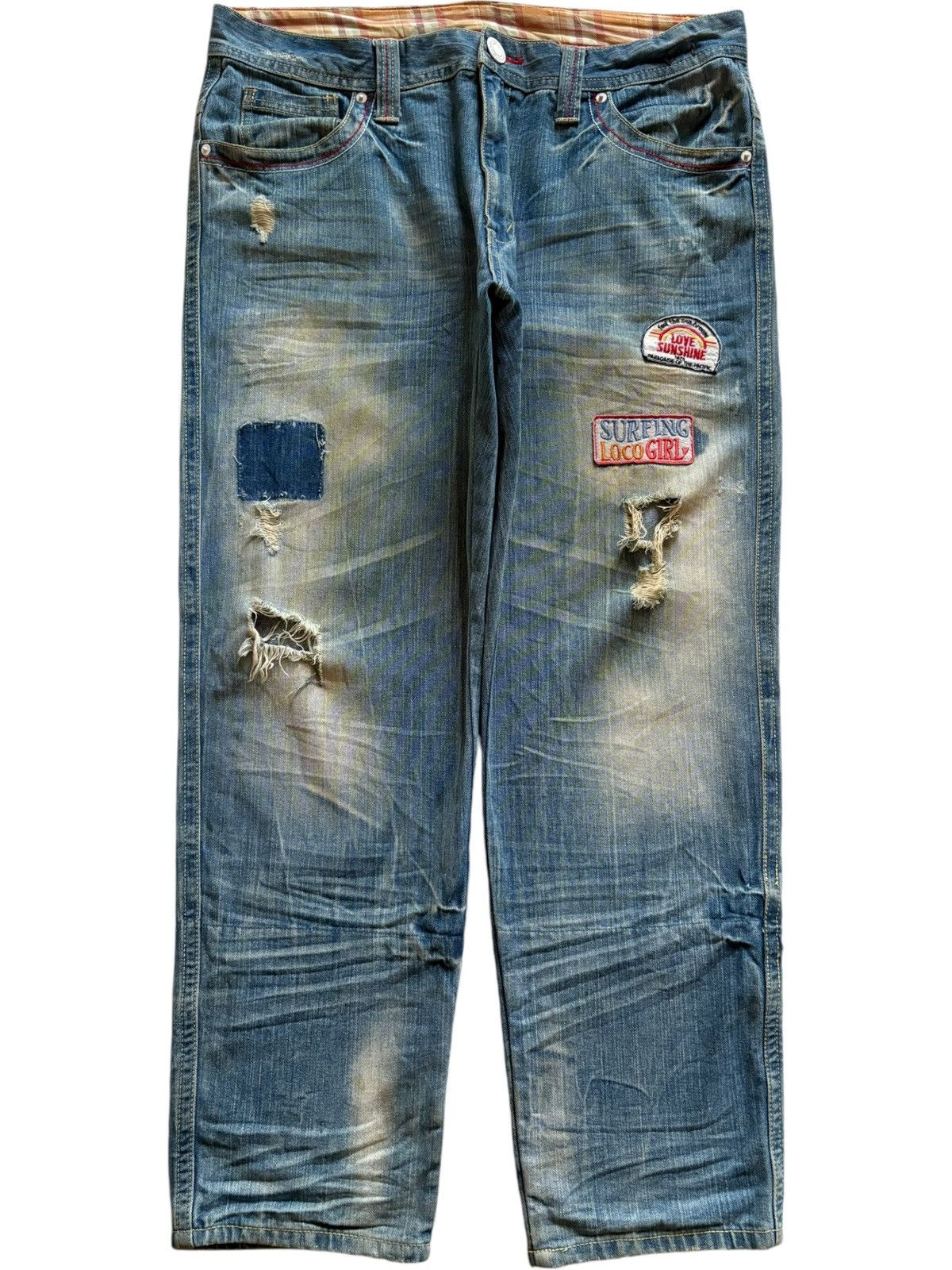 Japanese Brand Vintage Japanese Brand Faded Wash Surf Up Spell Out Jeans Size 38" / US 16 / IT 52 - 1 Thumbnail
