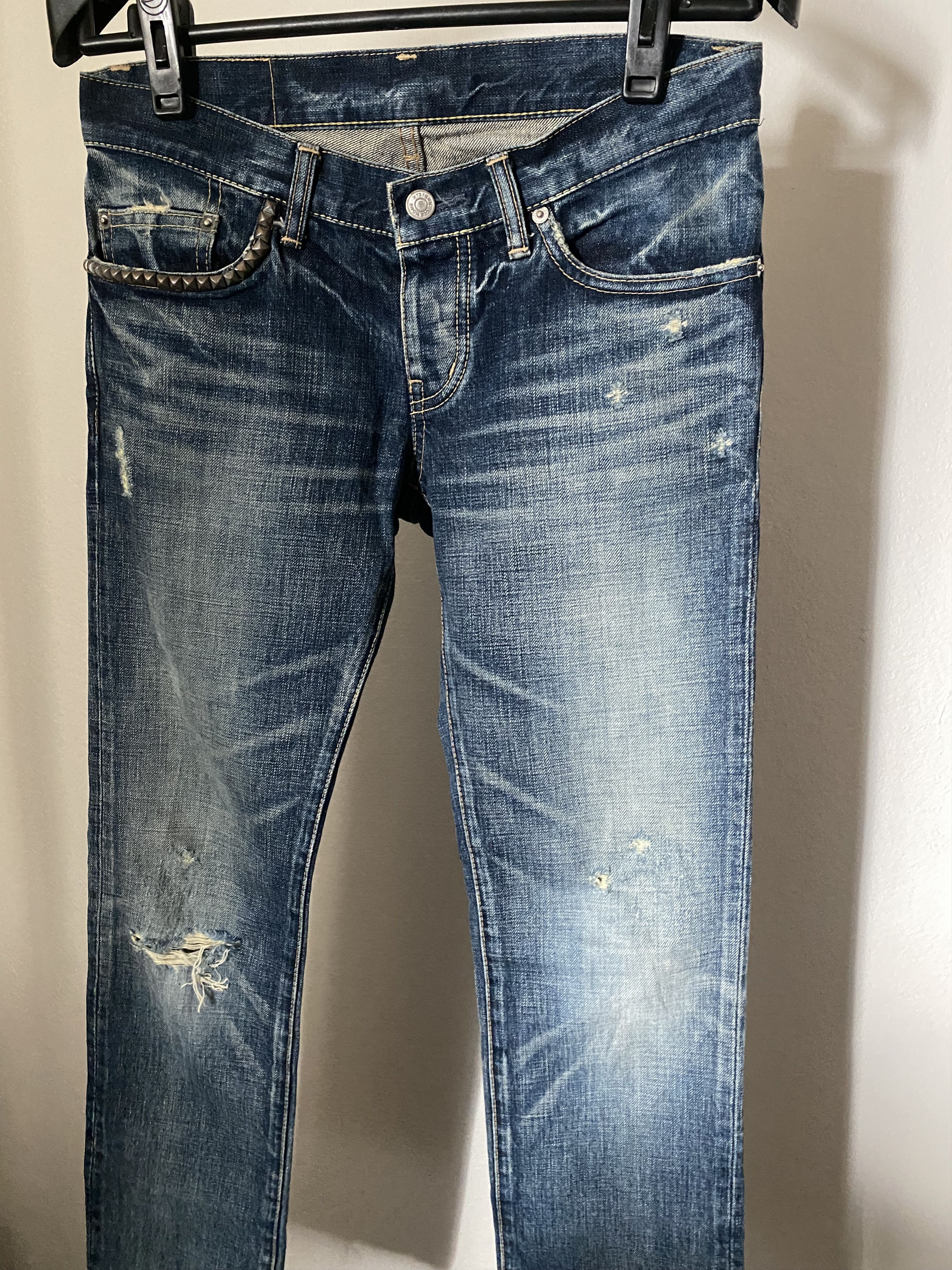 Studed Distressed Denim, view 3