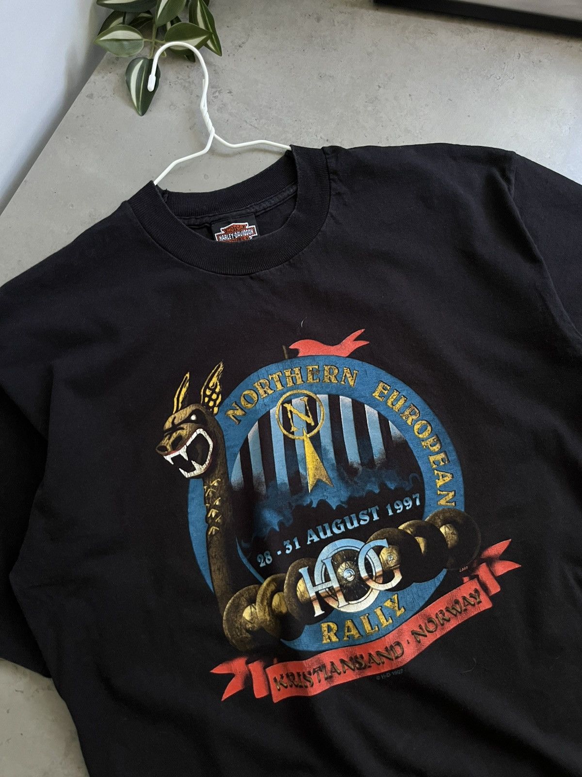 Harley Davidson vintage 1997 HARLEY DAVIDSON Northern European Rally tee Size US M / EU 48-50 / 2 - 2 Thumbnail