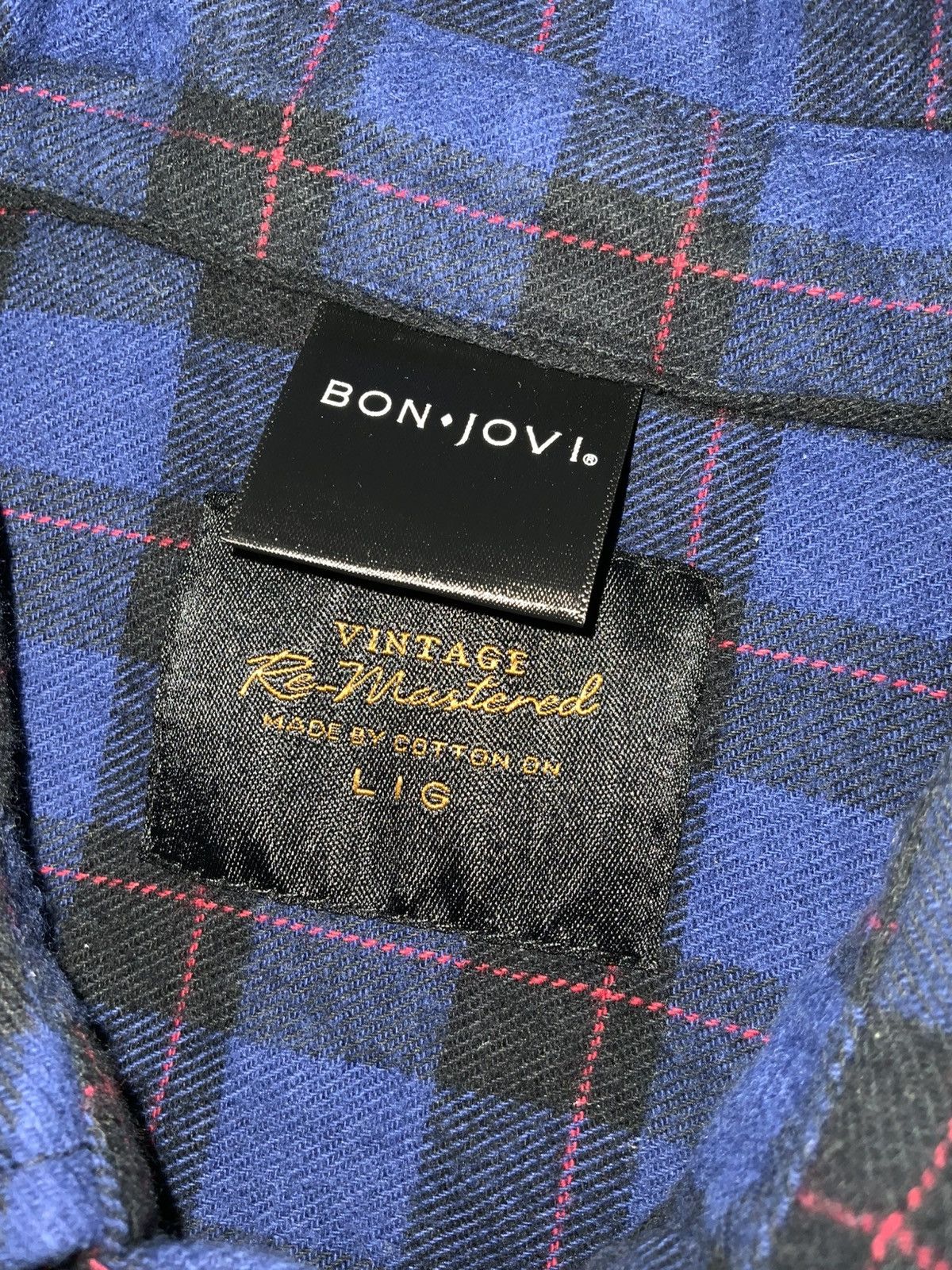 Cotton On Bon Jovi Slippery When Wet Rock Band Flannel Button Shirt Size US L / EU 52-54 / 3 - 5 Thumbnail
