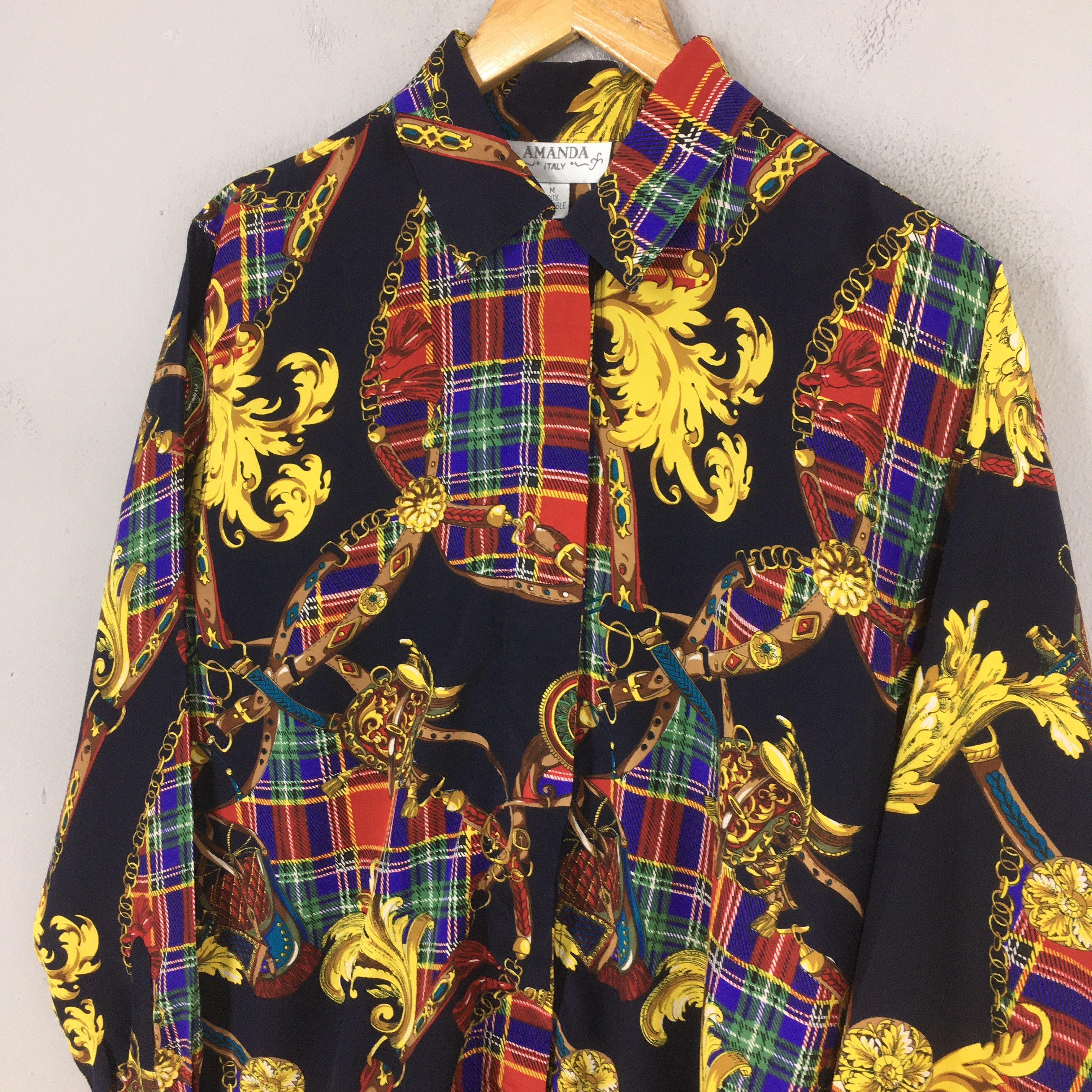 Vintage Vintage 90s Royalty Baroque Silk Shirt Medium Size US M / EU 48-50 / 2 - 3 Thumbnail