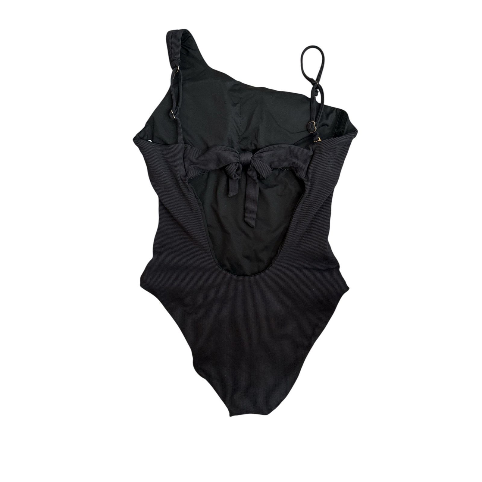 Other Becca Womens Black Fine Ribbed One Shoulder One Piece Medium Size M / US 6-8 / IT 42-44 - 5 Thumbnail