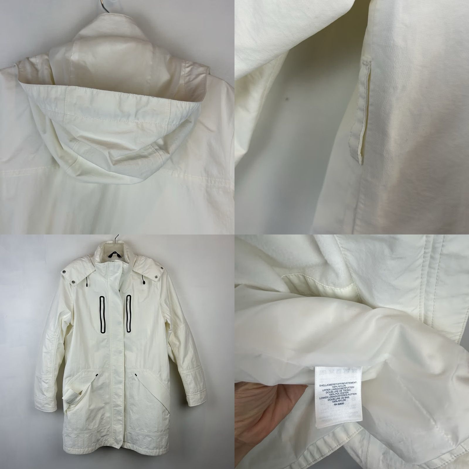 Lands' End Lands' End Trench Coat Womens L Coat Belt Hood Cream Vintage? No (Incorrect) Size L / US 10 / IT 46 - 9 Thumbnail