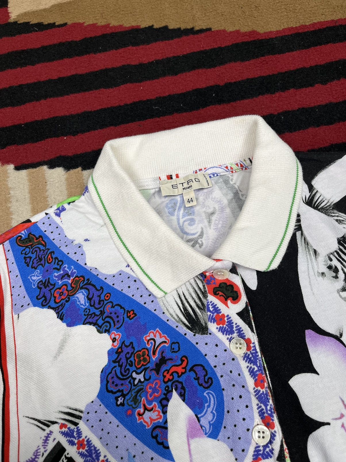 Etro Etro Flower Print Poloshirt Size S / US 4 / IT 40 - 4 Thumbnail