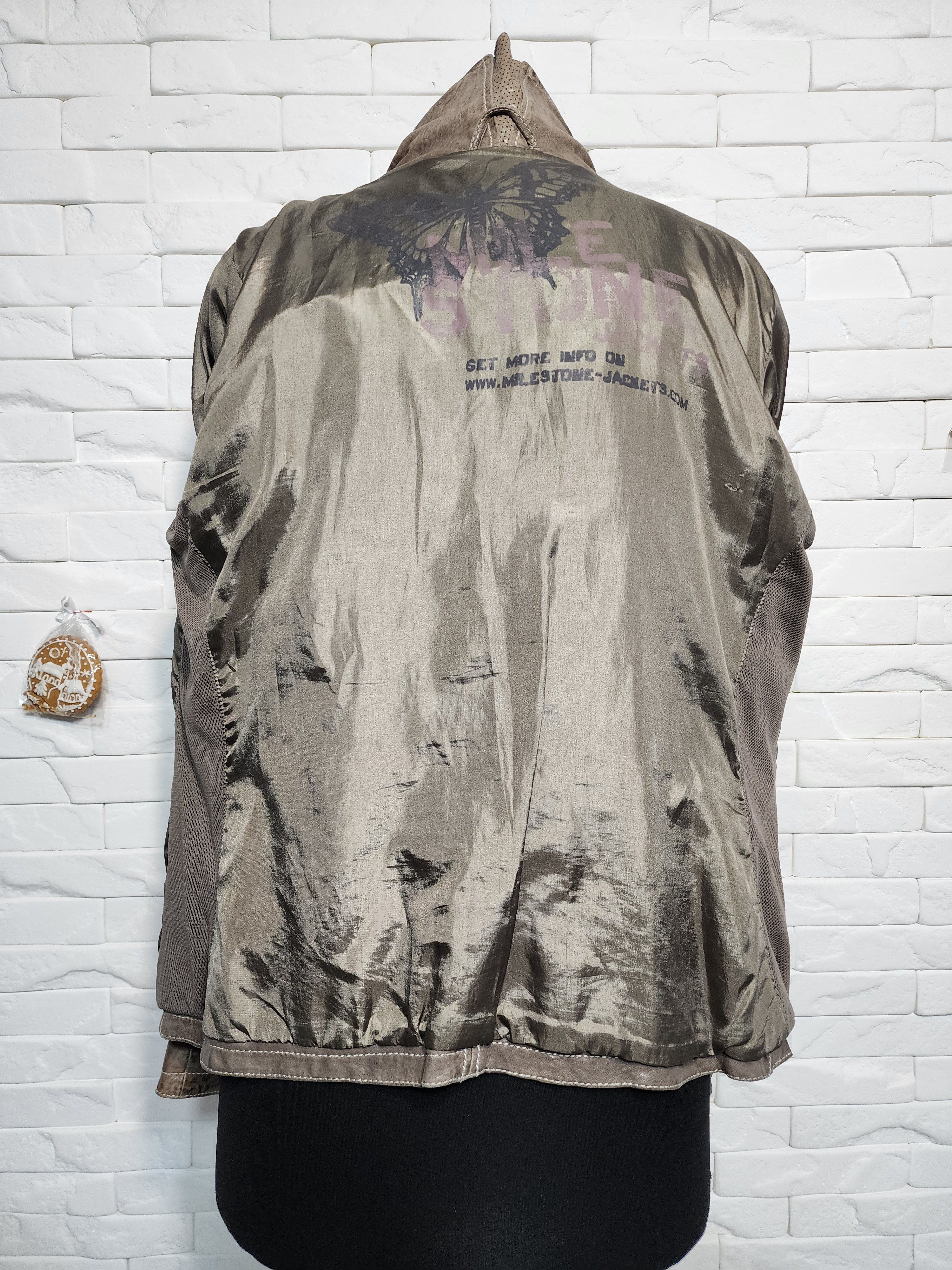 Genuine Leather Gray Leather Jacket: Women's Soft Zip-Up Coat Size L / US 10 / IT 46 - 8 Thumbnail