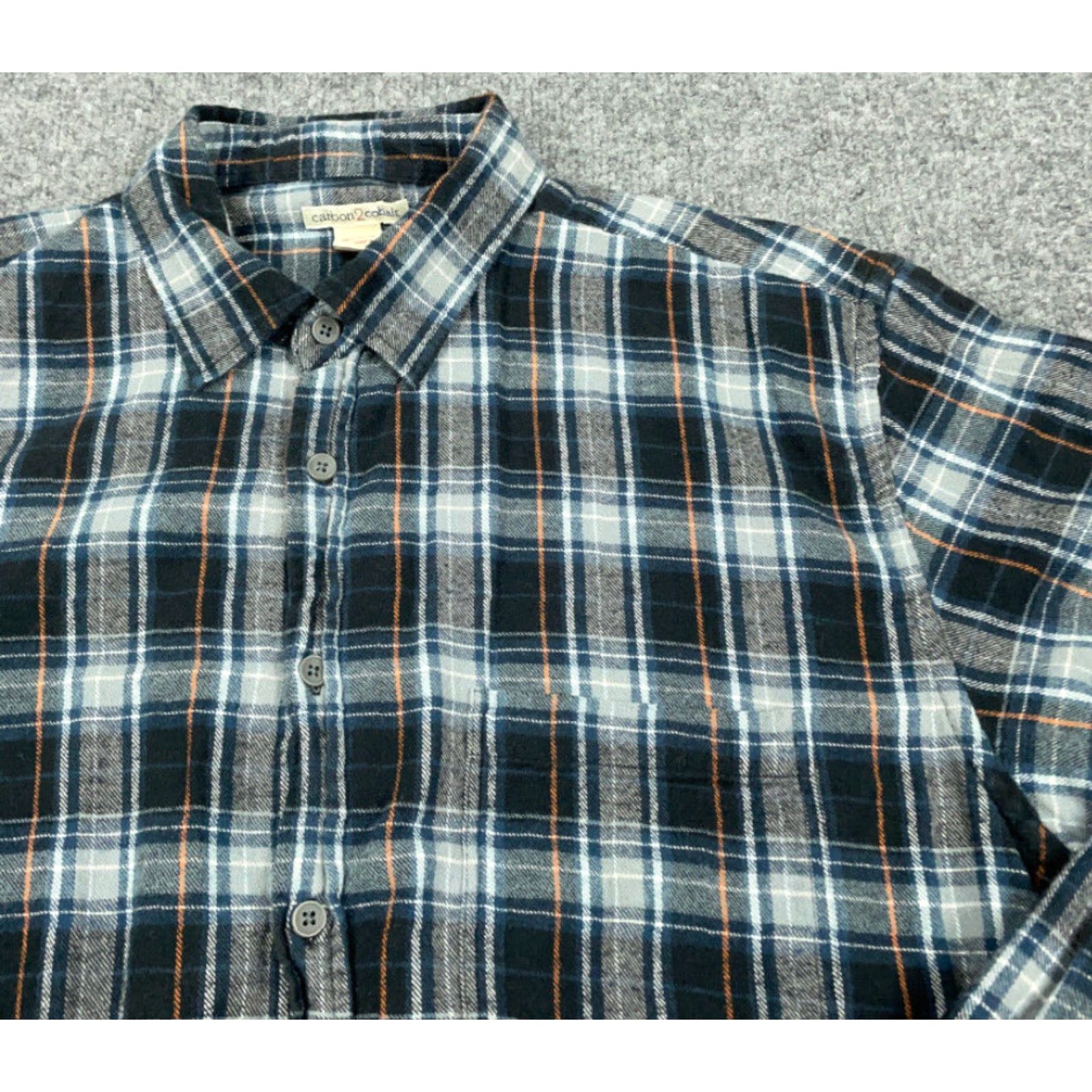 Carbon2Cobalt VINTAGE Carbon2Cobalt Shirt Plaid Flannel Shirt Adult Large Blue Lightweight Grunge Workwear 90s Mens Size US L / EU 52-54 / 3 - 8 Thumbnail