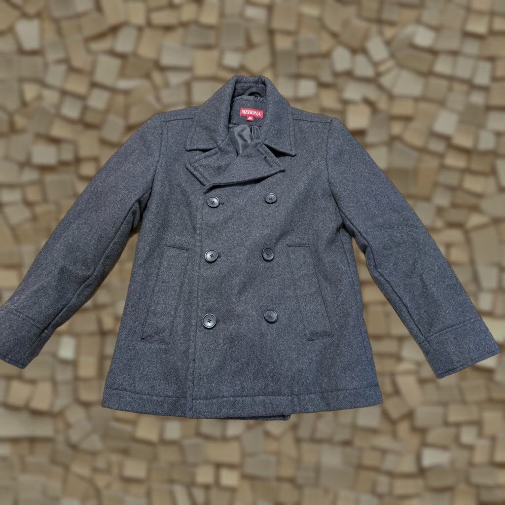 Merona Merona Jacket Women's Size Small Grey Pea Coat Wool Blend Button Up Blazer Lined Fall Spring Summer Modern Casual Size S / US 4 / IT 40 - 1 Thumbnail
