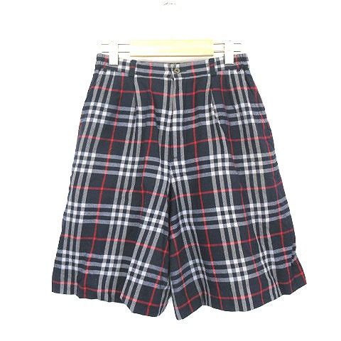 Burberry Burberrys Nova Check Wool Culottes Shorts Navy L Women's Size 26" / US 2 / IT 38 - 1 Thumbnail