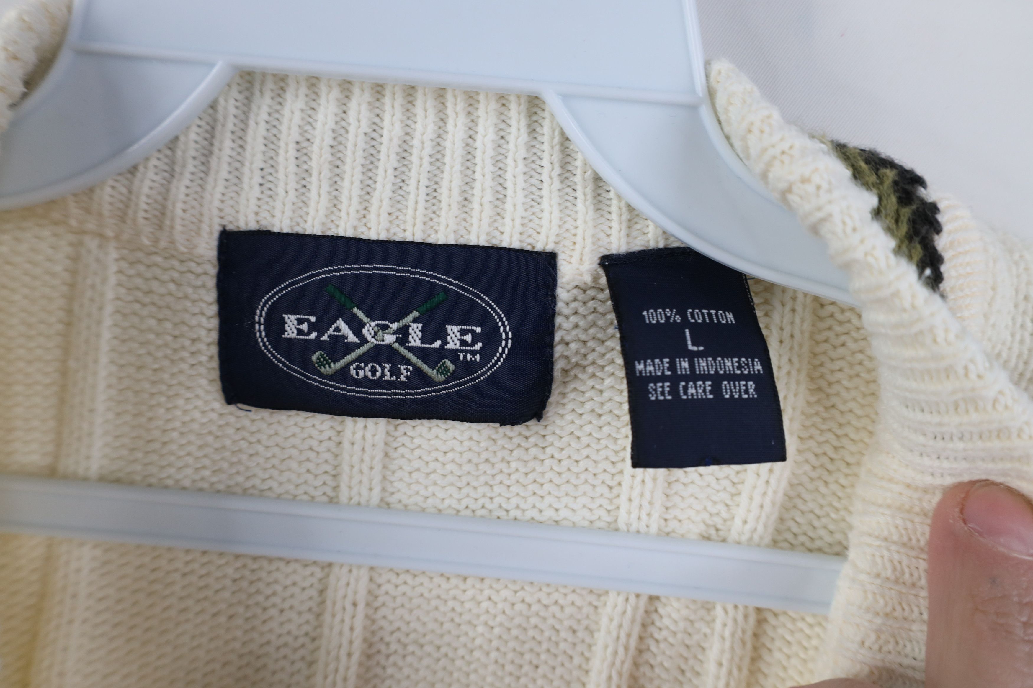 Vintage Vintage 90s Streetwear Cable Knit Golf Cardigan Sweater Vest Size US L / EU 52-54 / 3 - 7 Thumbnail