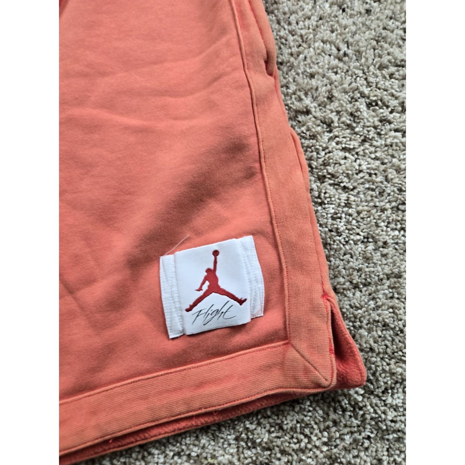 Nike Nike Jordan Shorts Mens S Coral Red Drawstring Heavyweight Routine Inseam 8in Cotton Spandex Fleece Logo Elastic Pockets Casual Size US 29 - 3 Thumbnail