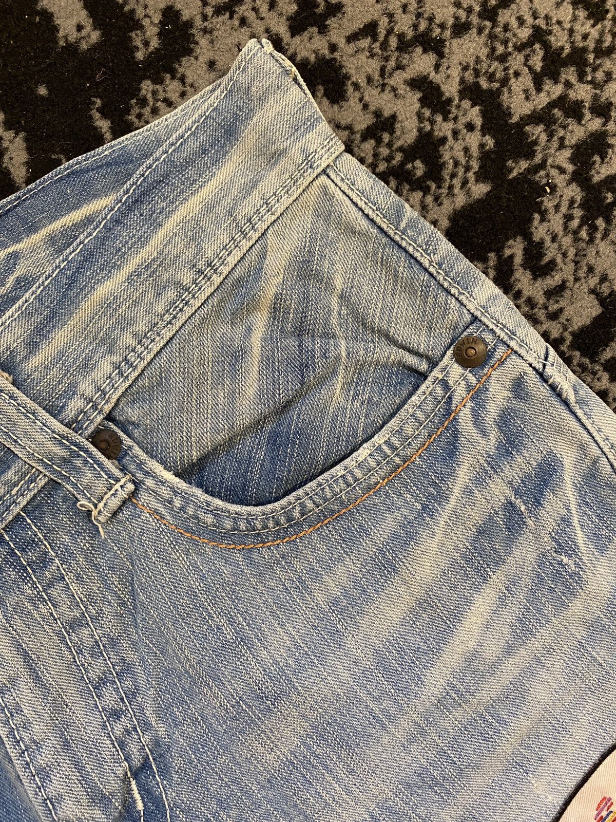 Edwin Edwin Japanese Brand Washed Patchwork Denim Jeans Size US 30 / EU 46 - 7 Thumbnail