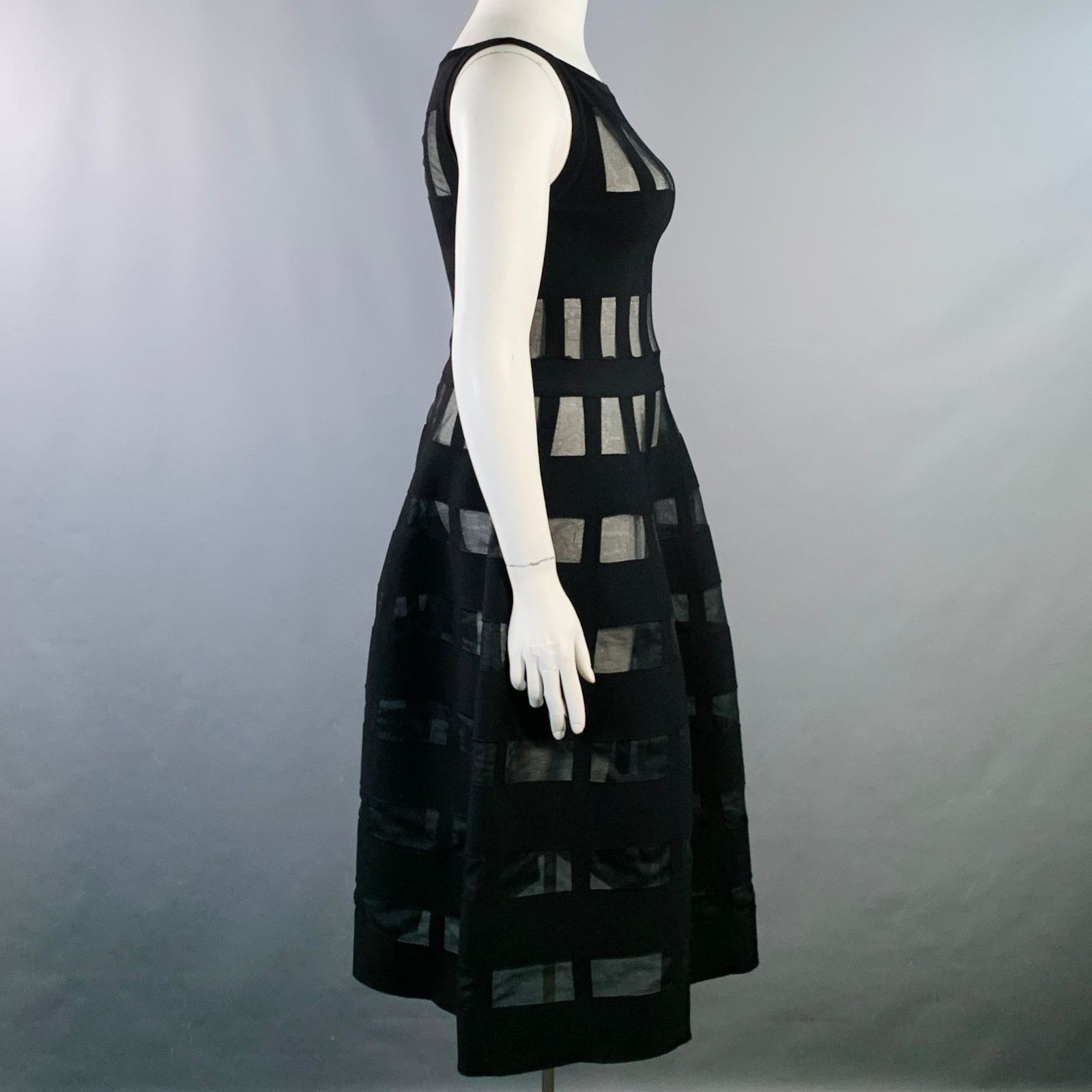 Alaia ALAIA Black Viscose Blend Cut Out Sleeveless Midi Dress Size L / US 10 / IT 46 - 3 Thumbnail