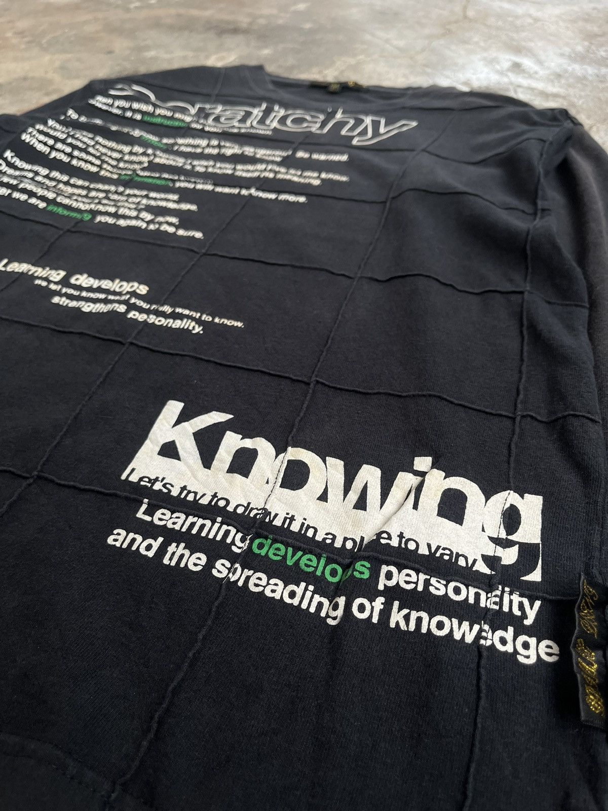 14th Addiction × KMRii × Yasuyuki Ishii JAPANESE POEM SCRATCHY BOX CUT LONG SLEEVE GOTHIC PUNK STYLE Size US M / EU 48-50 / 2 - 3 Thumbnail