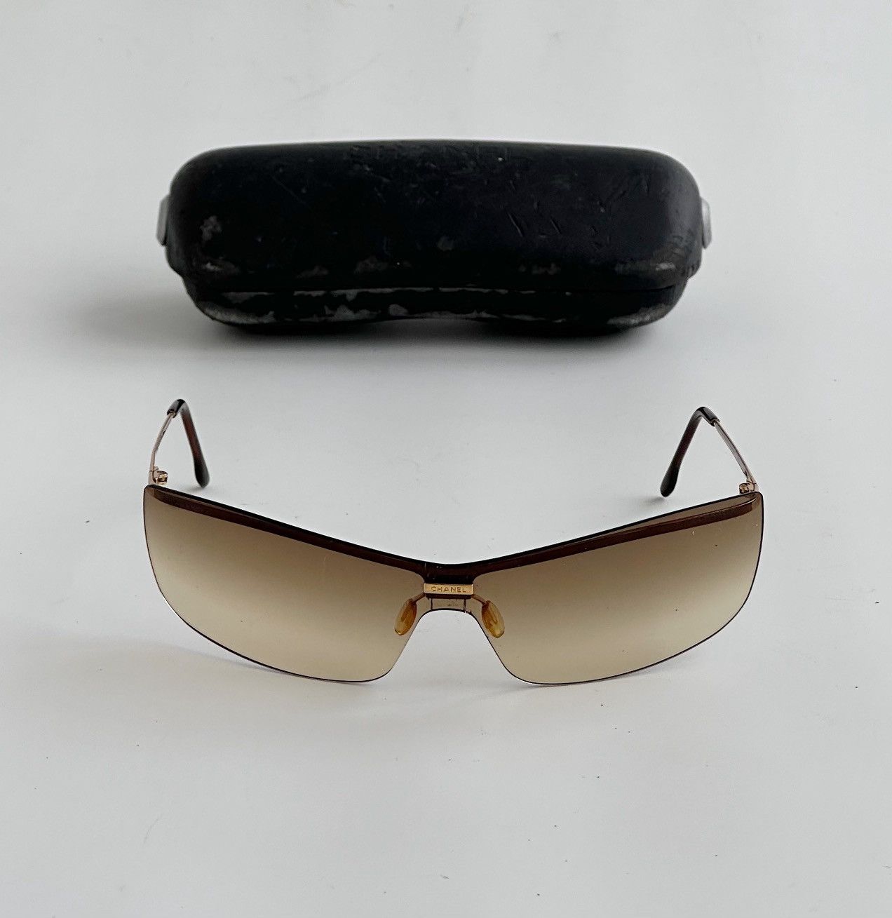 image of Chanel Mask Logo Sunglasses 4046 Y2K Coquette Grunge in Brown, Men's