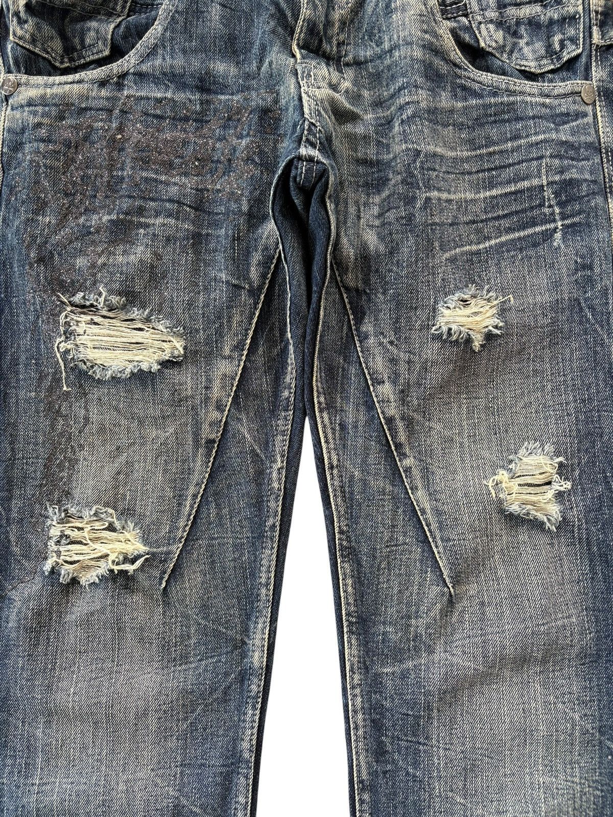 If Six Was Nine Rare Japanese Brand Double Waist Wing Design Flare Jeans Size US 31 - 5 Thumbnail