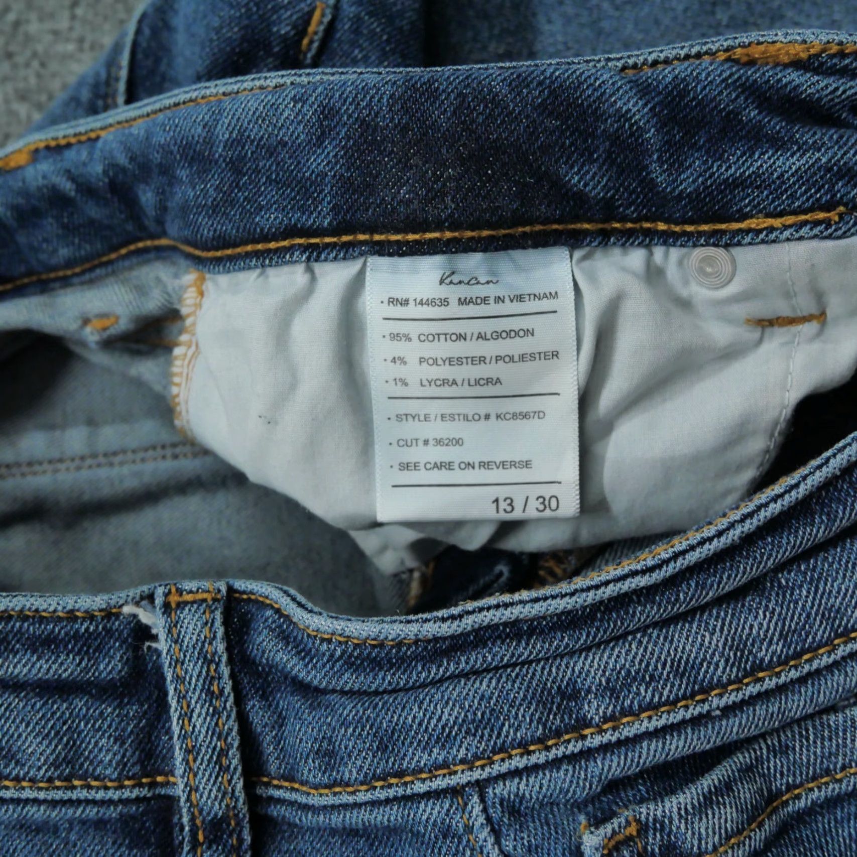 Vintage KanCan Jeans Womens 13 30 Blue Denim 5-Pocket Stretch Regular Rise High Inseam 27 in Pants Tapered Vintage No Size 24" / US 00 / IT 34 - 7 Thumbnail