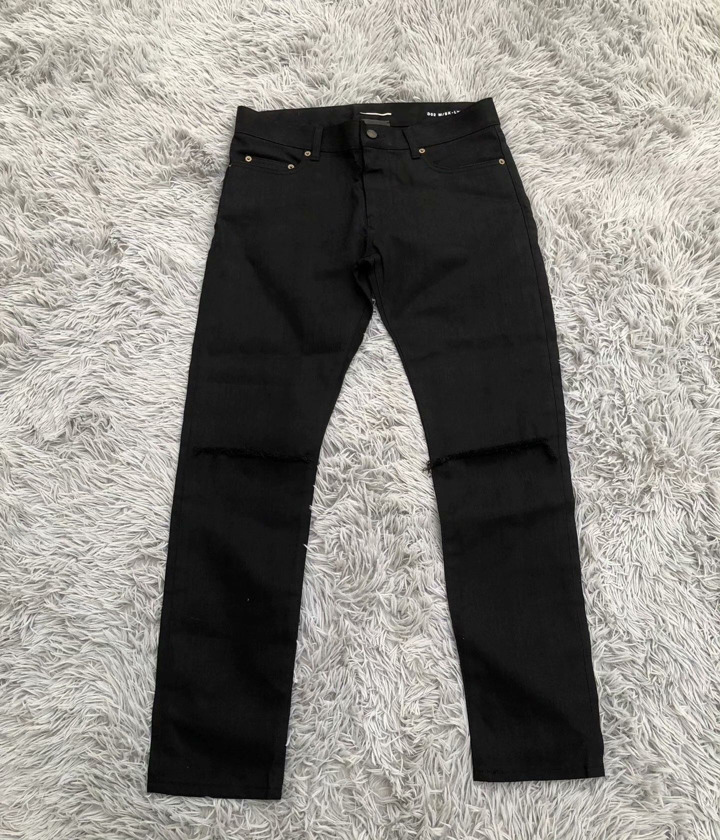 Hedi Slimane Saint Laurent 16FW Double Knee Ripped Jeans Size US 32 / EU 48 - 1 Thumbnail