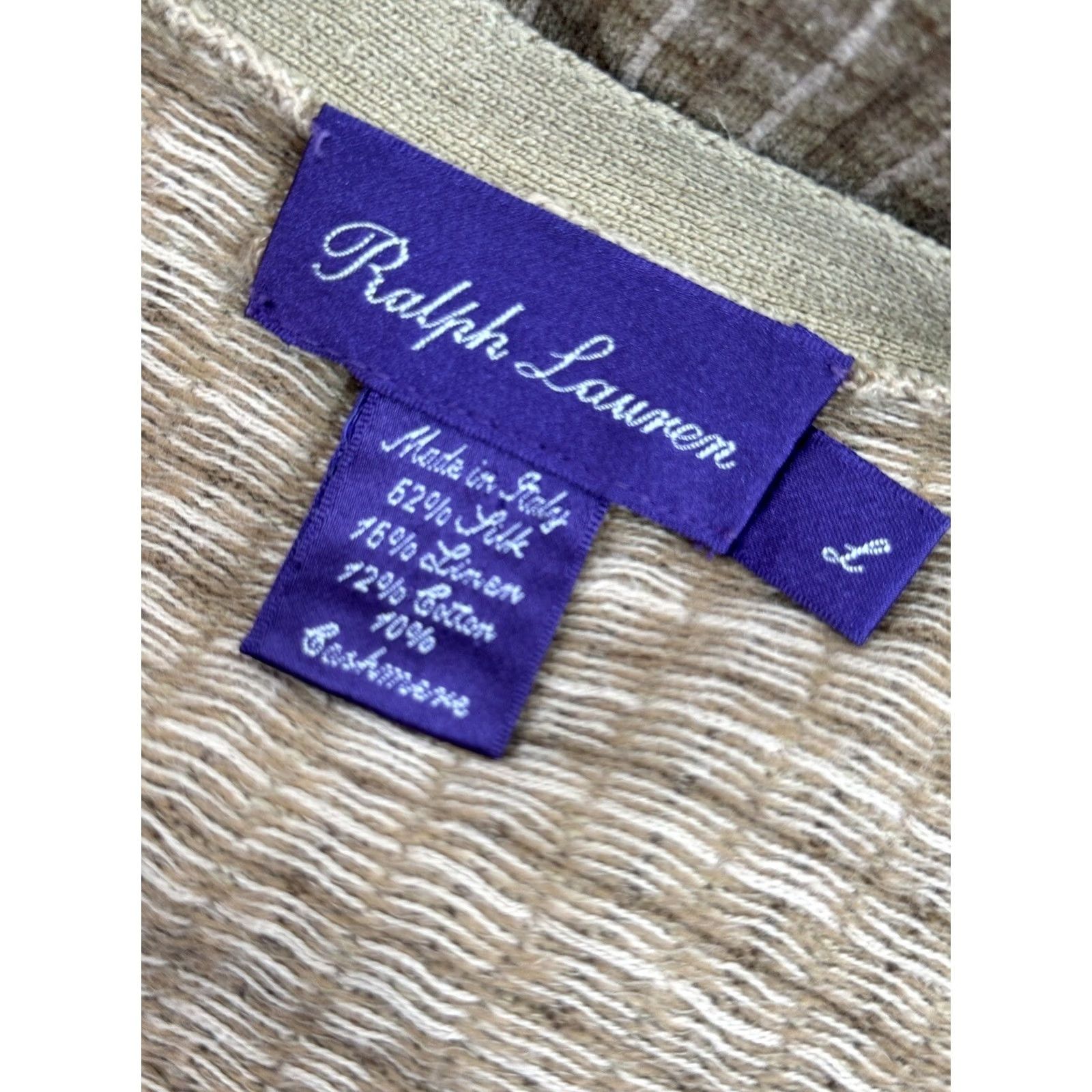 Ralph Lauren RALPH LAUREN ITALY Purple Label CASHMERE / LINEN / SILK Mens L Sweater Vest Cardigan Size US L / EU 52-54 / 3 - 5 Thumbnail