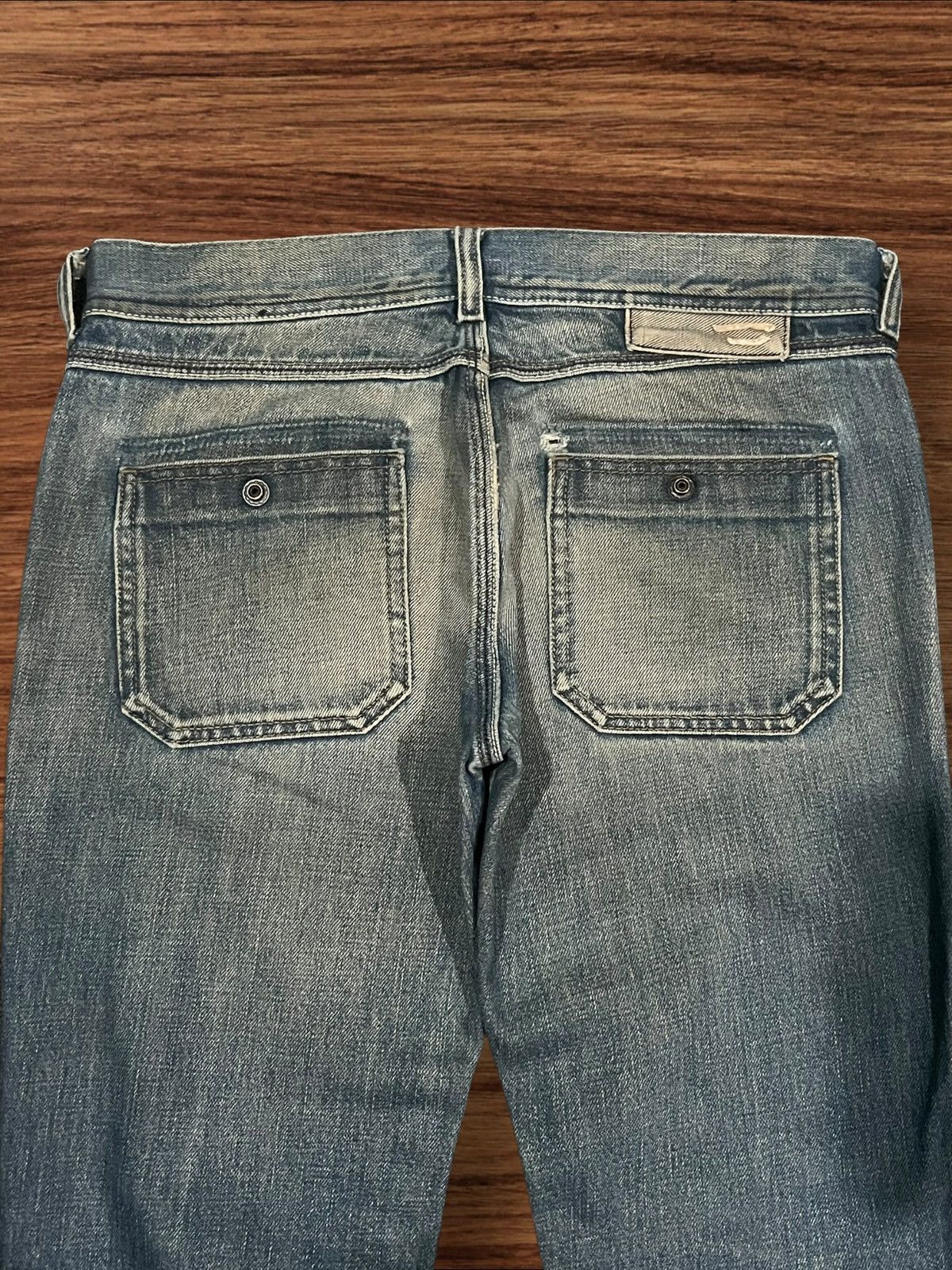 Diesel Vintage Diesel Blue Faded Washed Frayed Leg Flare Jeans Size 30" / US 8 / IT 44 - 7 Thumbnail